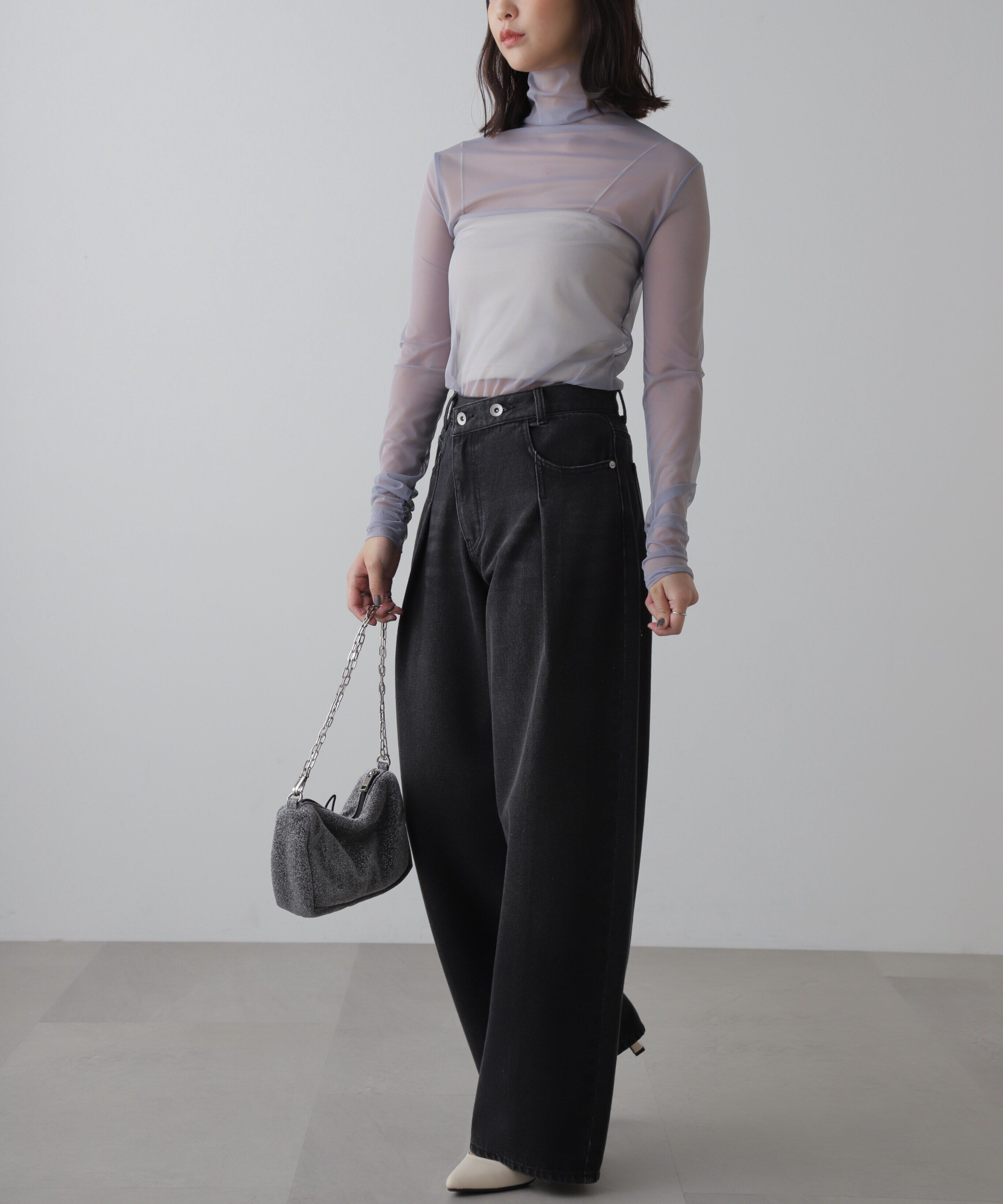  「シースルーハイネックカットソー」|Tシャツ・カットソー|