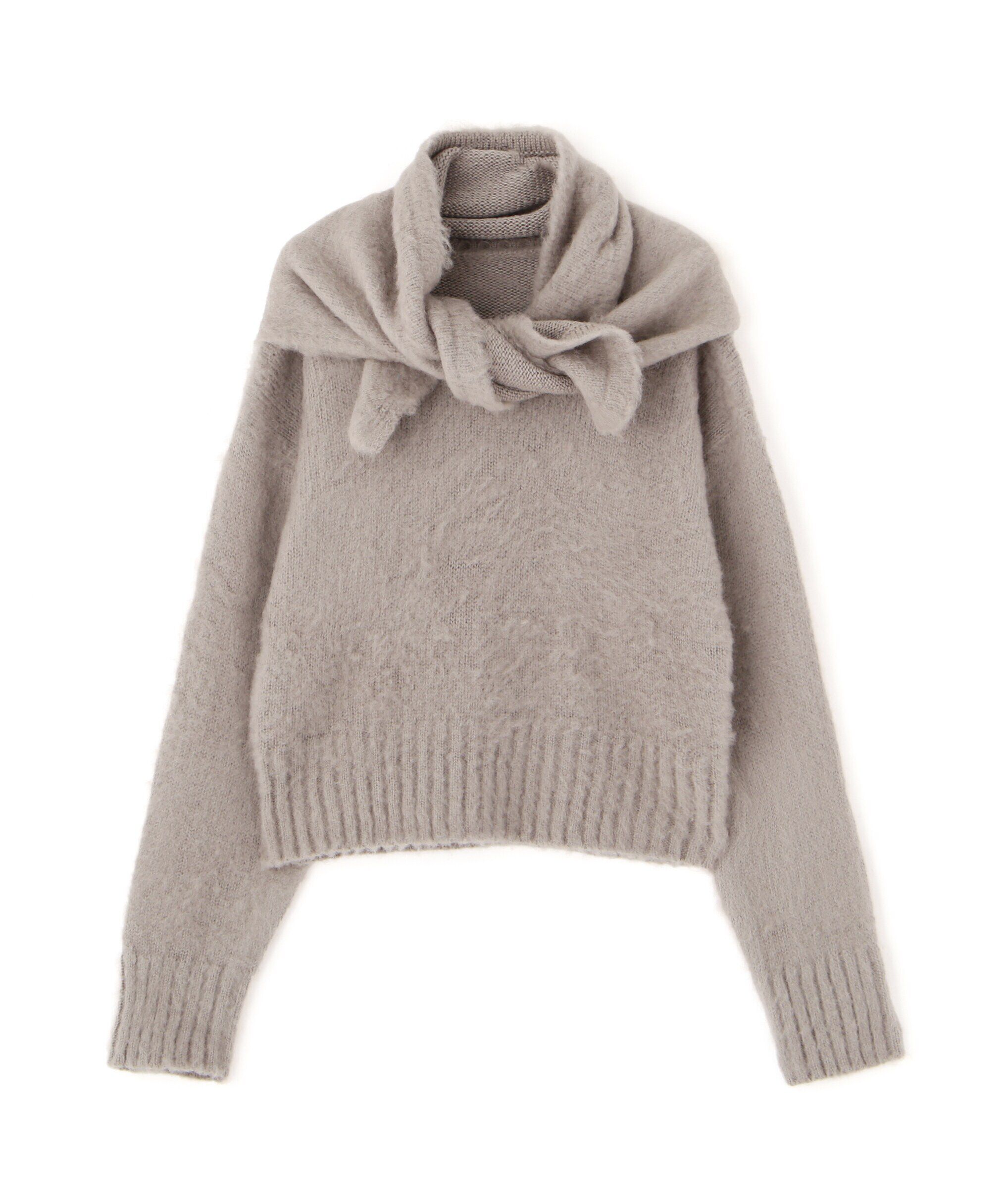  「スカーフ付きシャギーニット」|ニット・セーター|