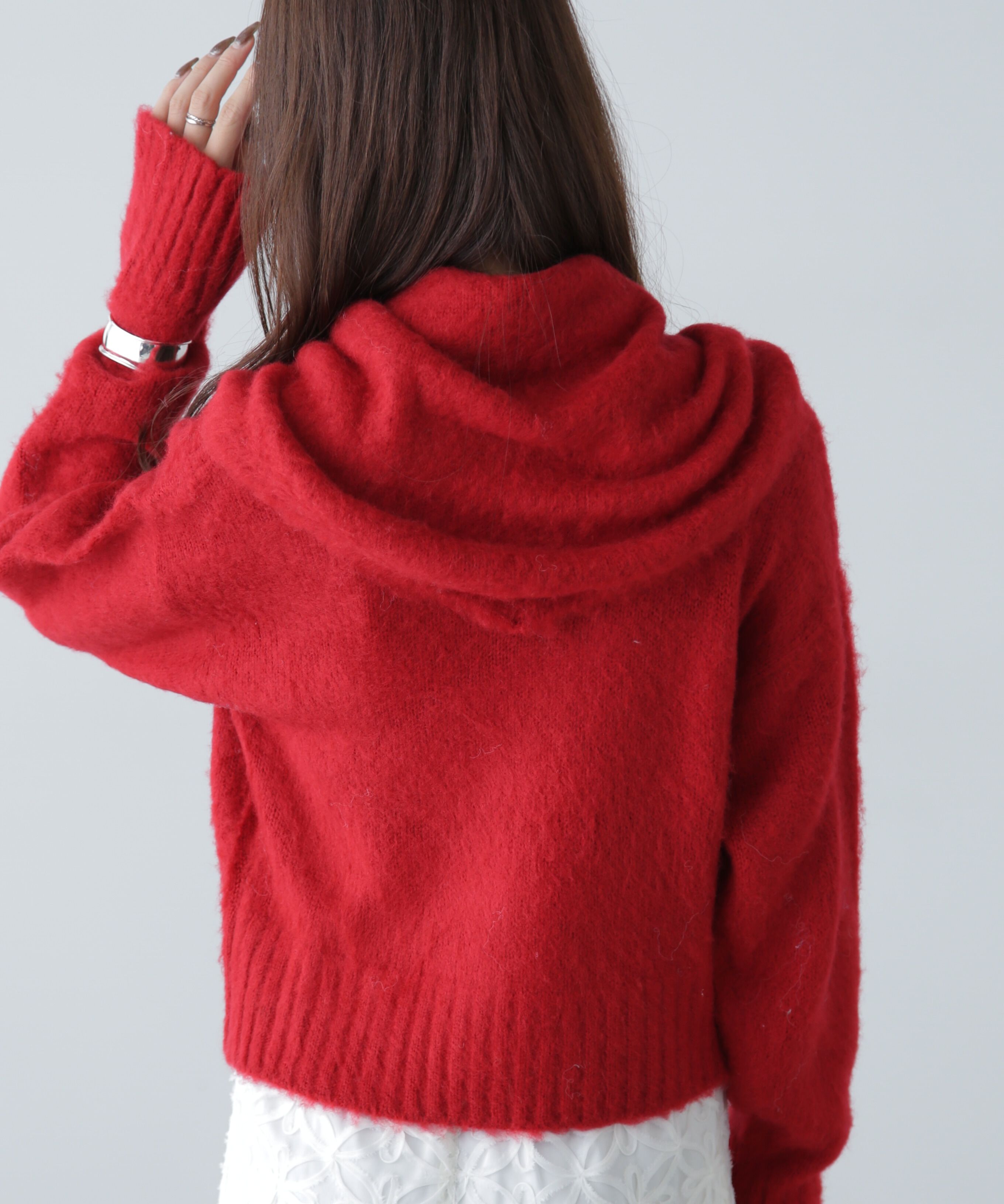  「スカーフ付きシャギーニット」|ニット・セーター|