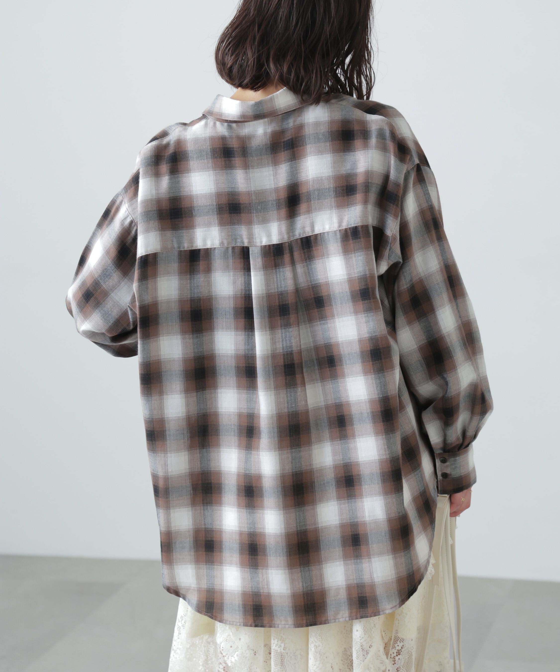  「オンブレチェックビッグシャツ」|シャツ・ブラウス|
