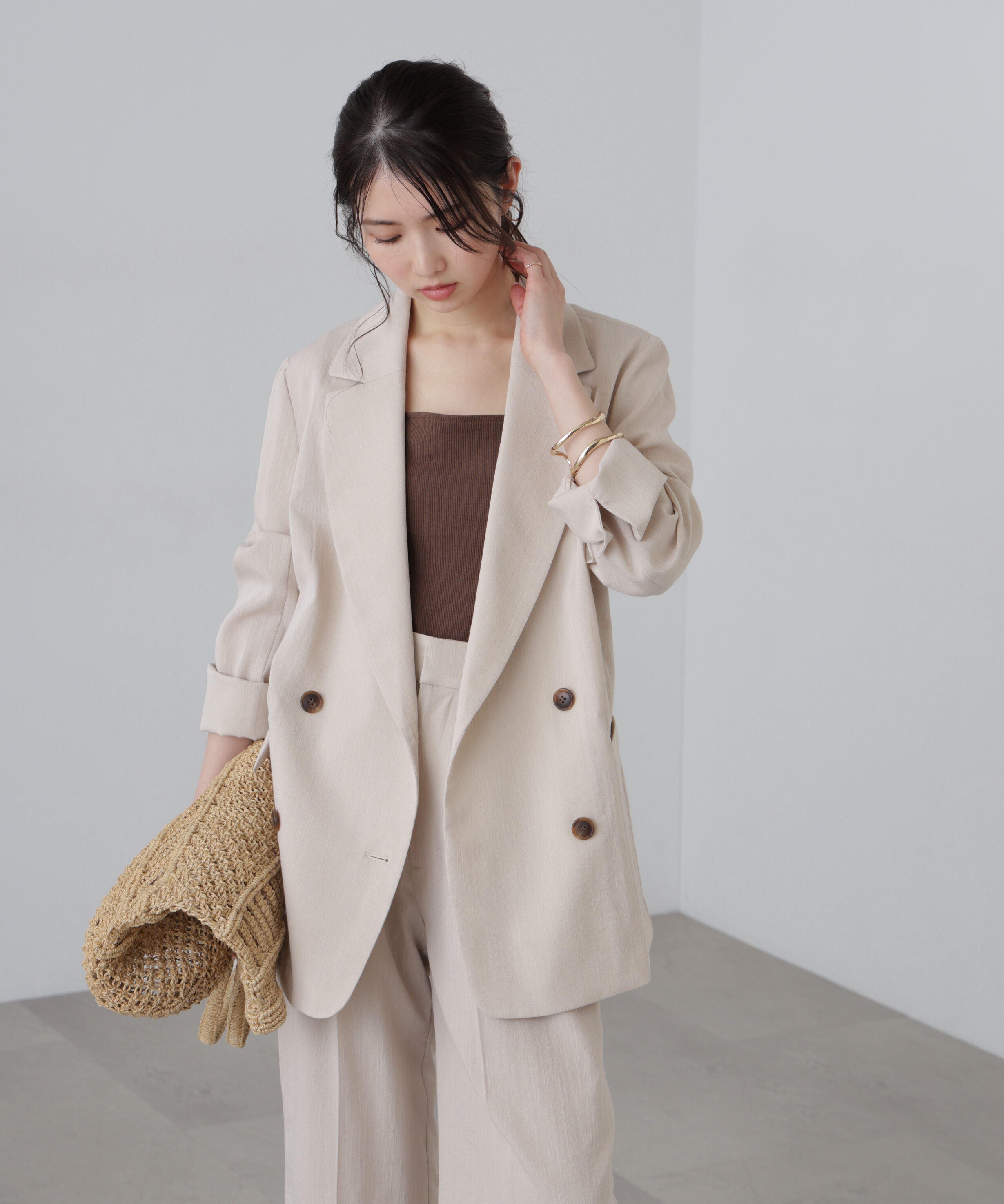  「麻調合繊ダブルブレストジャケット」|その他|