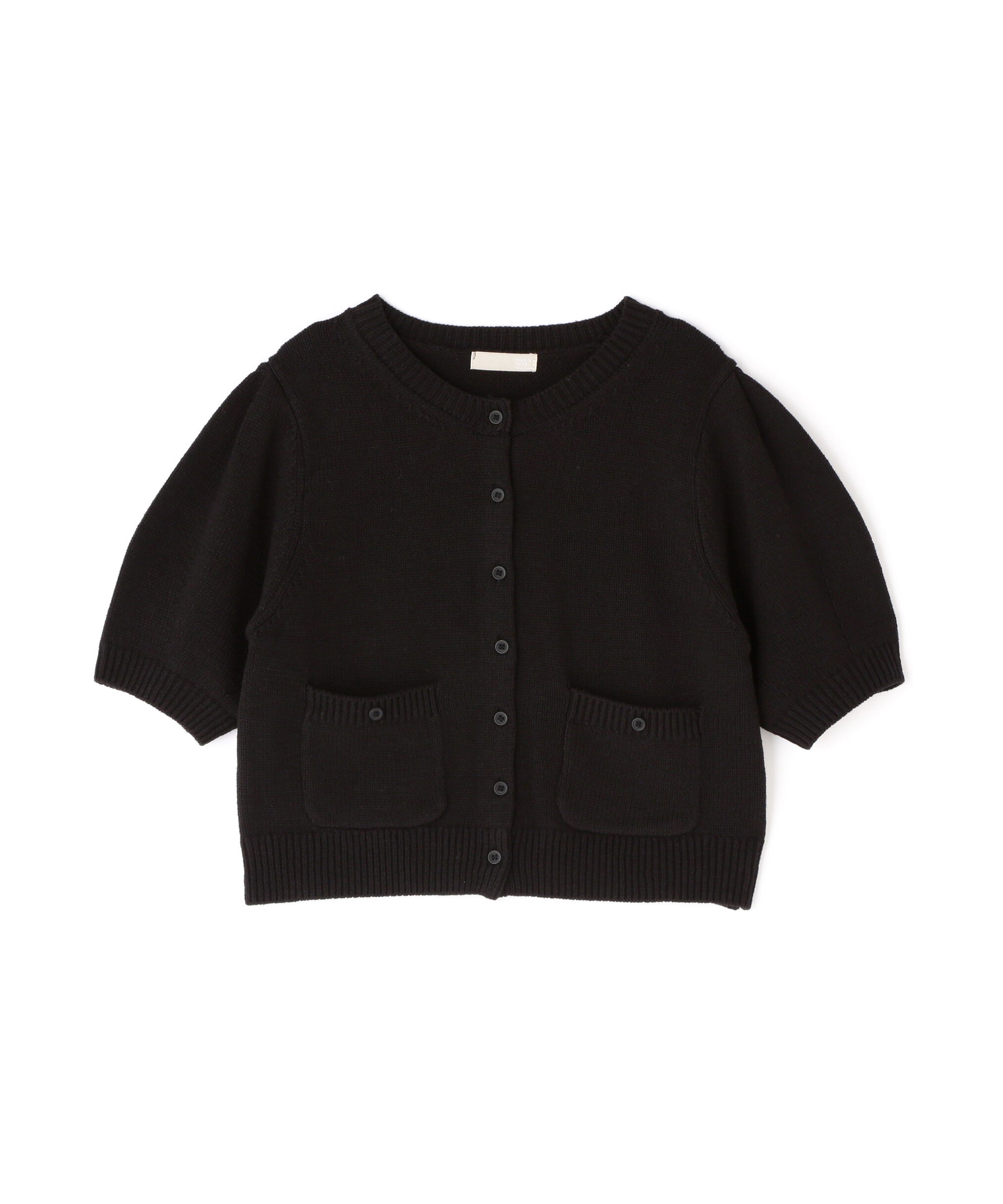  「フロントポケット半袖カーディガン」|ニット・セーター|