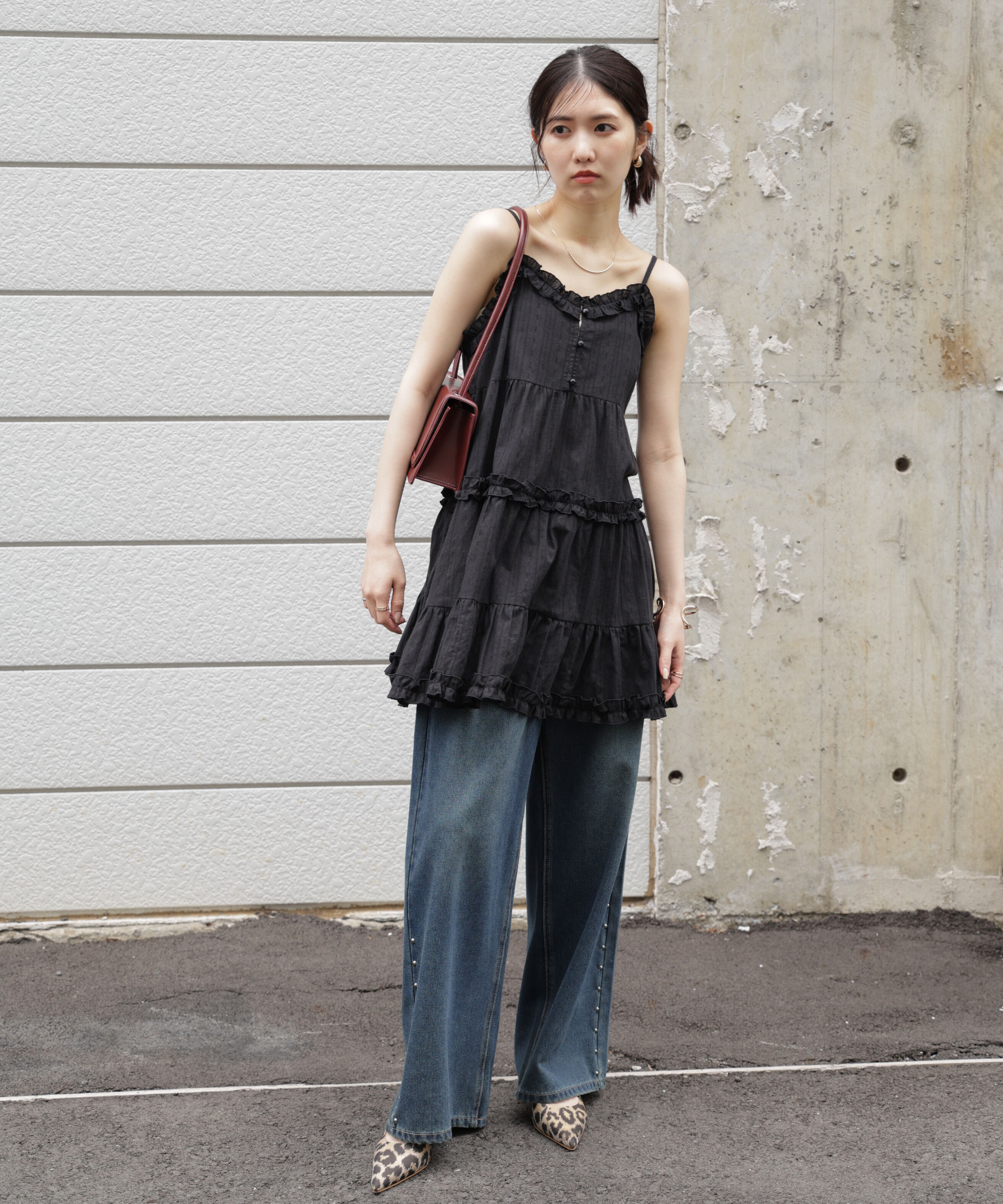  「コットンティアードキャミミニワンピース」|ワンピース|