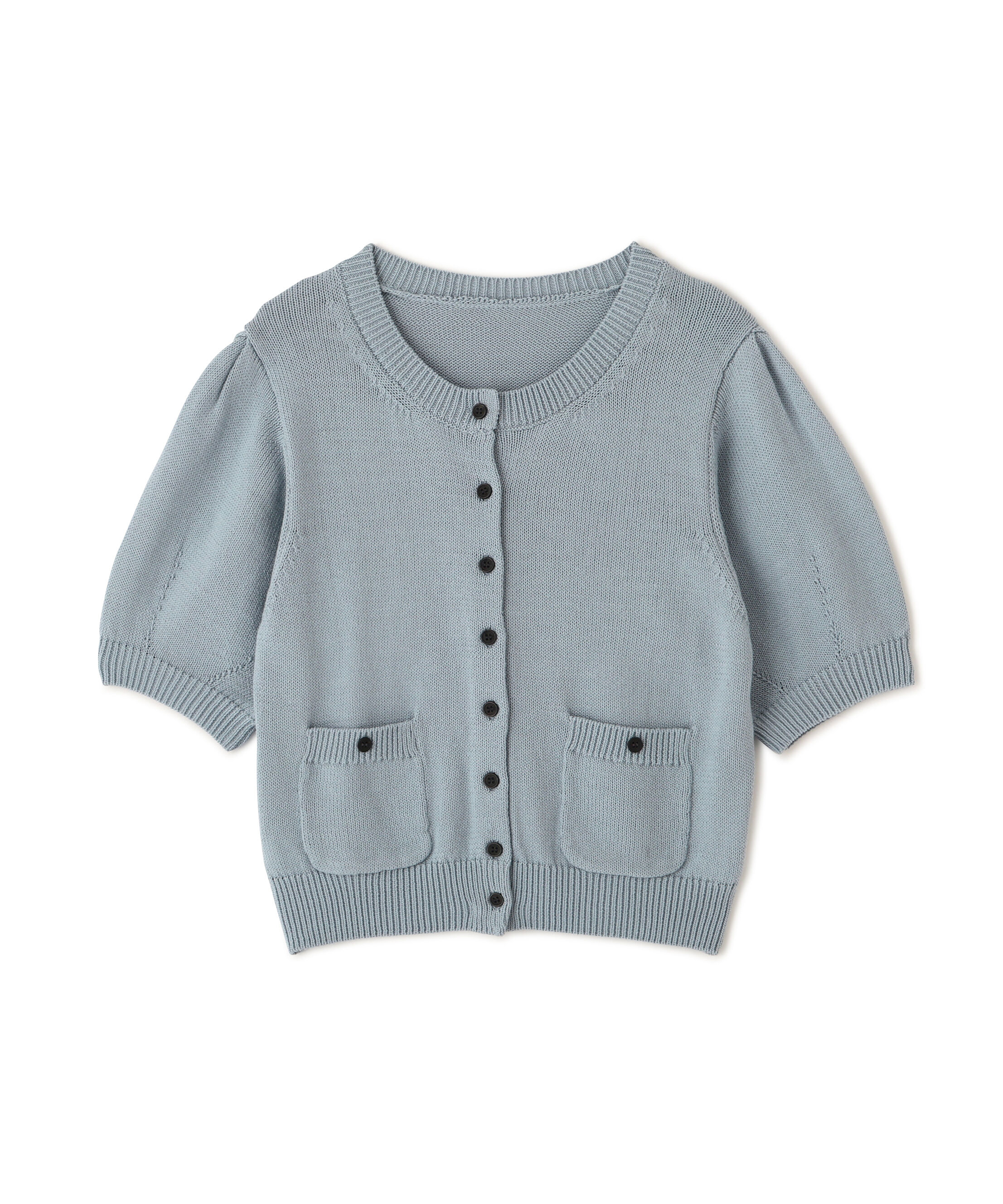  「フロントポケット半袖カーディガン」|ニット・セーター|