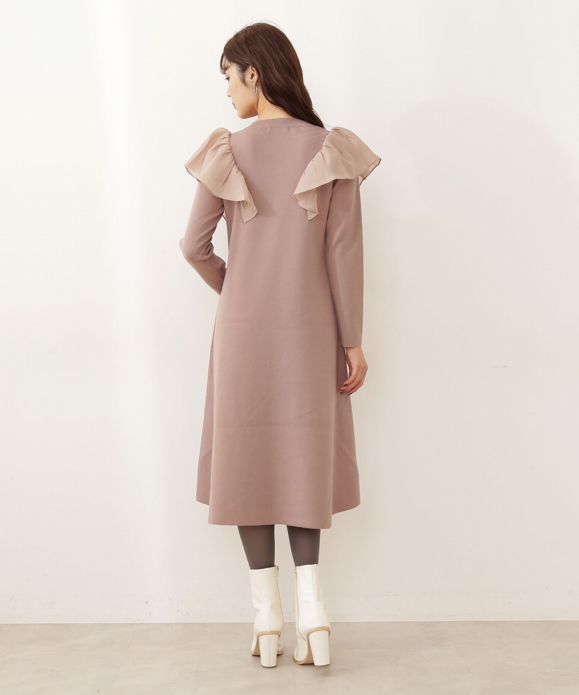 PROPORTION BODY DRESSING「ラッフルAラインニットワンピース」|ワンピース|