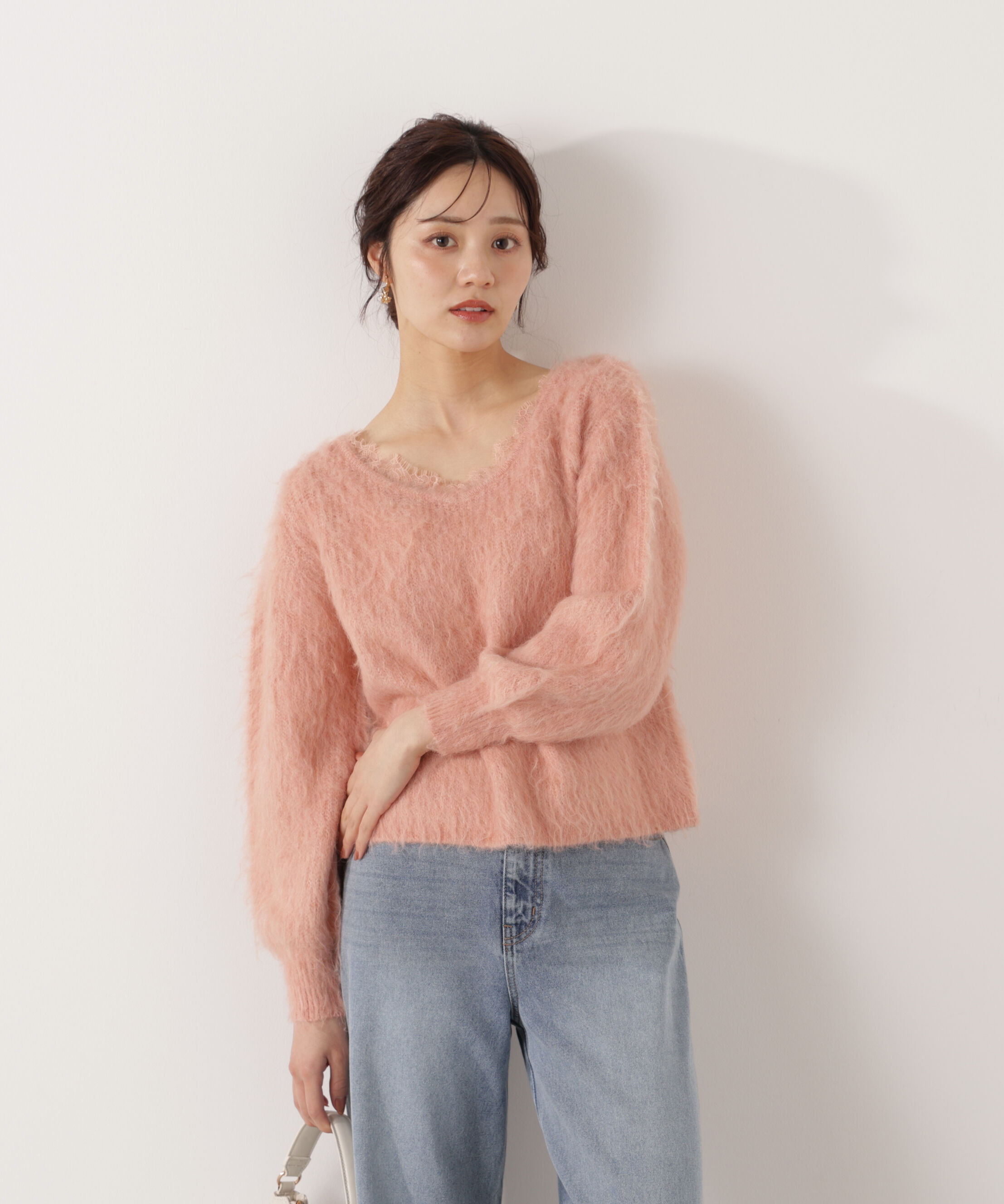 PROPORTION BODY DRESSING「襟元レースニットトップ 25AW」|ニット・セーター|