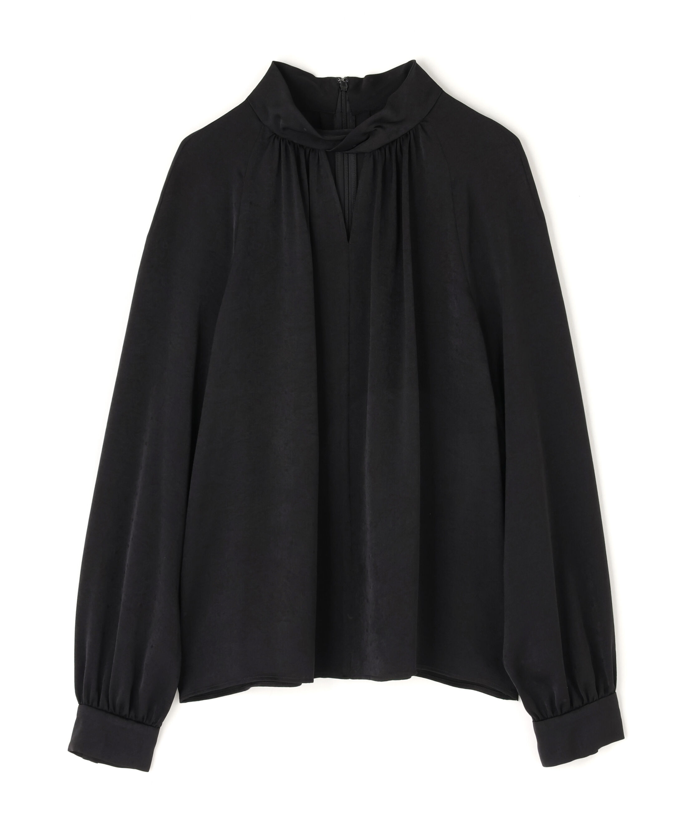  「◆ギャザーネックドットジャガードブラウス」|シャツ・ブラウス|