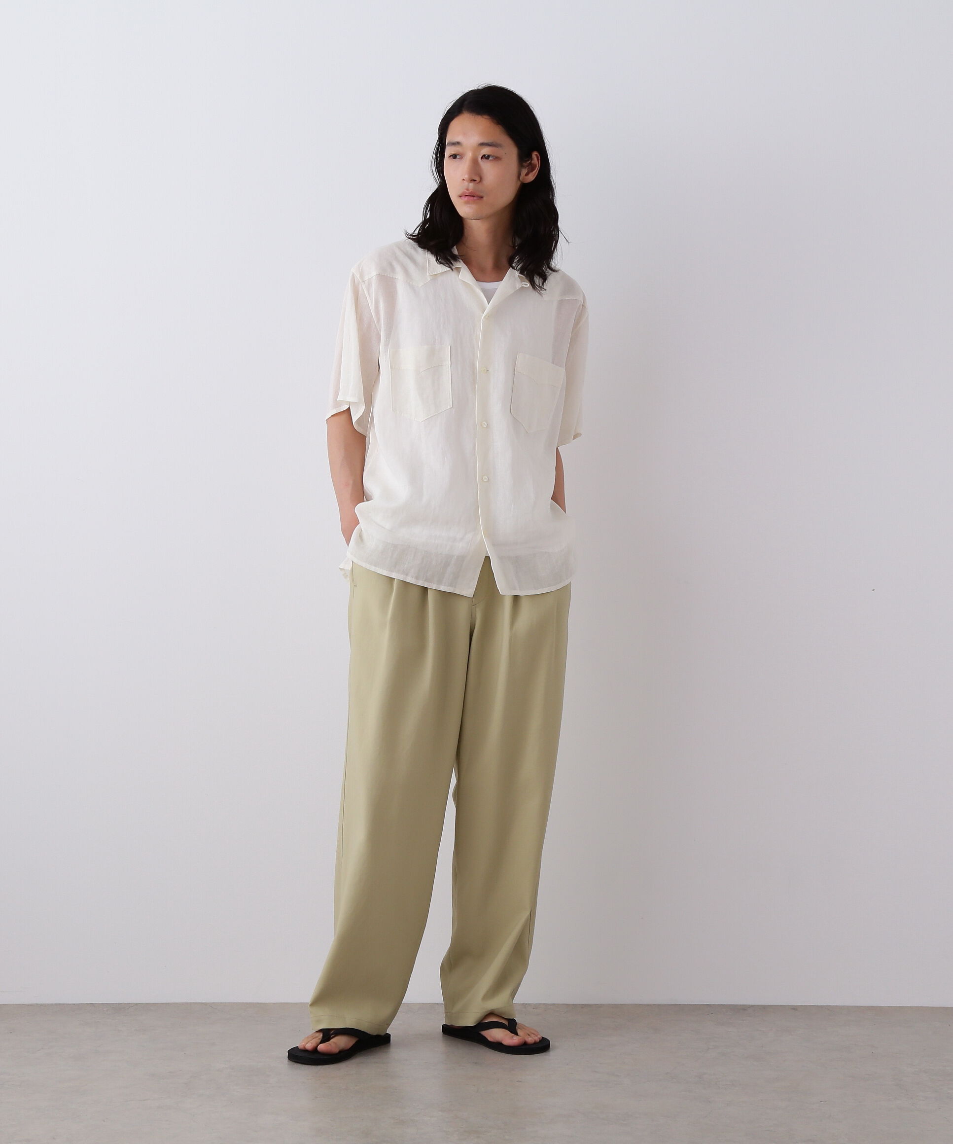 YLEVE 「YLEVE / COTTON RAMIE VOILE HAND STITCH SHIRT」|シャツ・ブラウス|