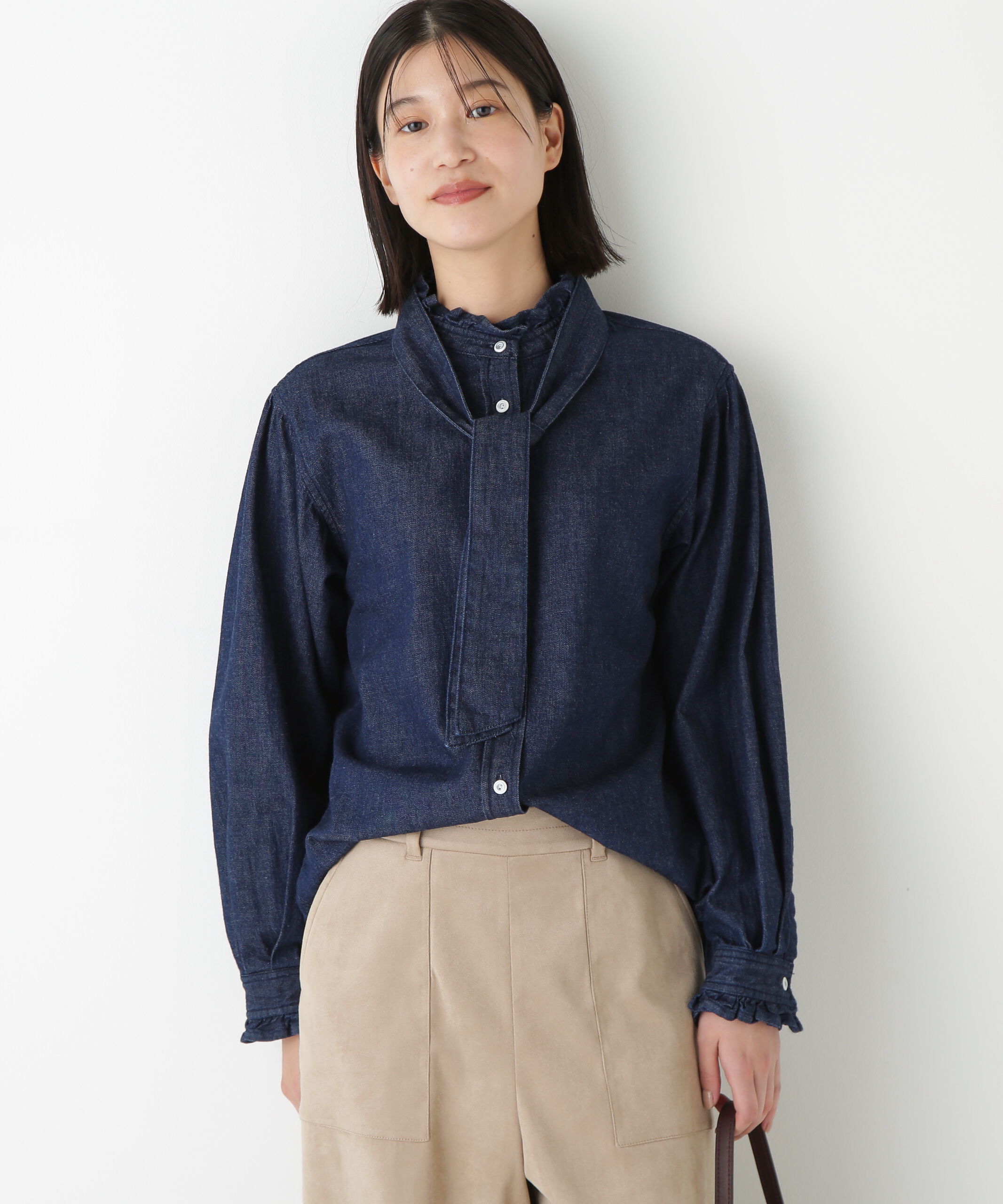  「◆デニムボウタイブラウス」|シャツ・ブラウス|ONE WASH