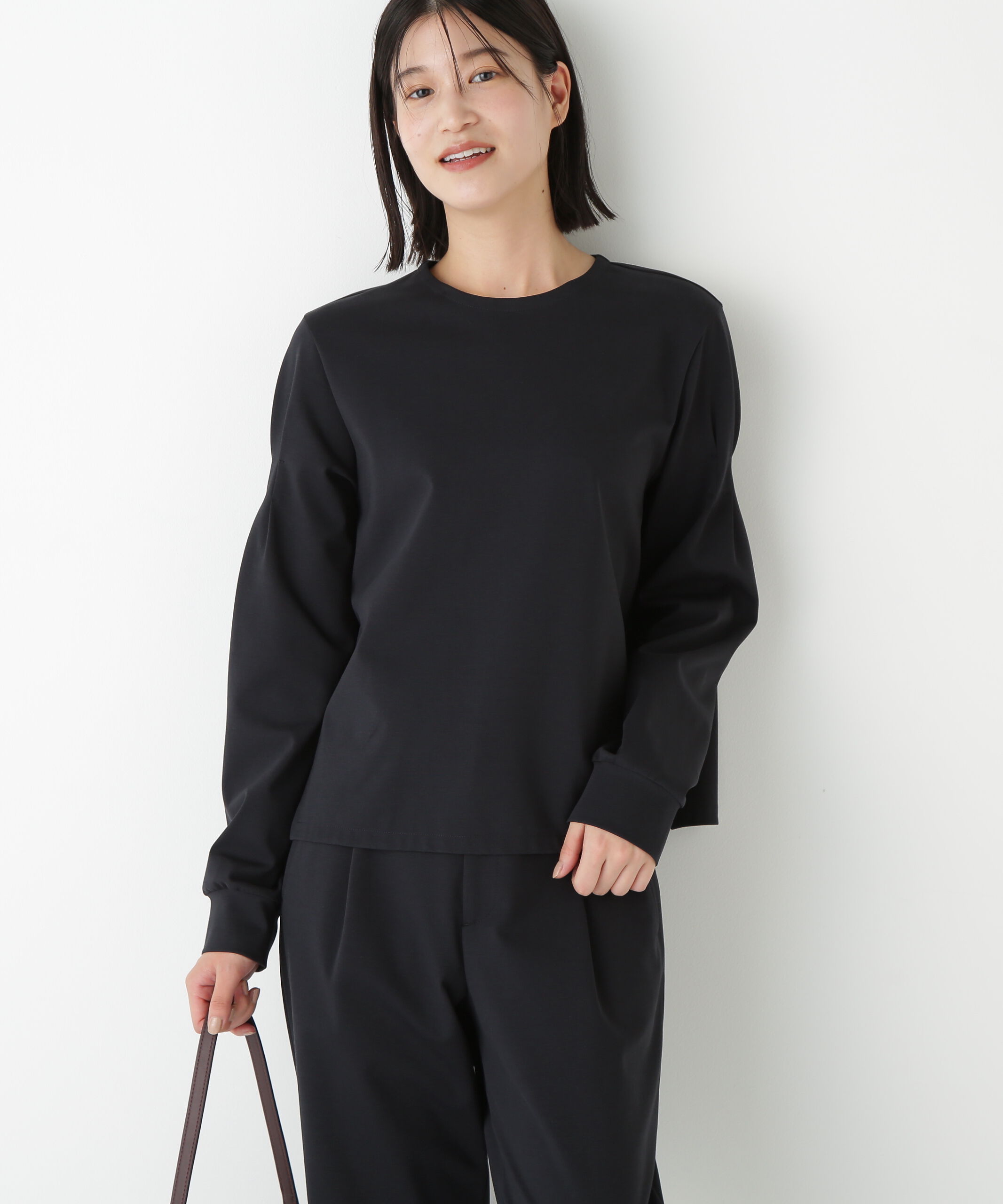  「◆ストレッチポンチシャツカラードッキングプルオーバー」|Tシャツ・カットソー|