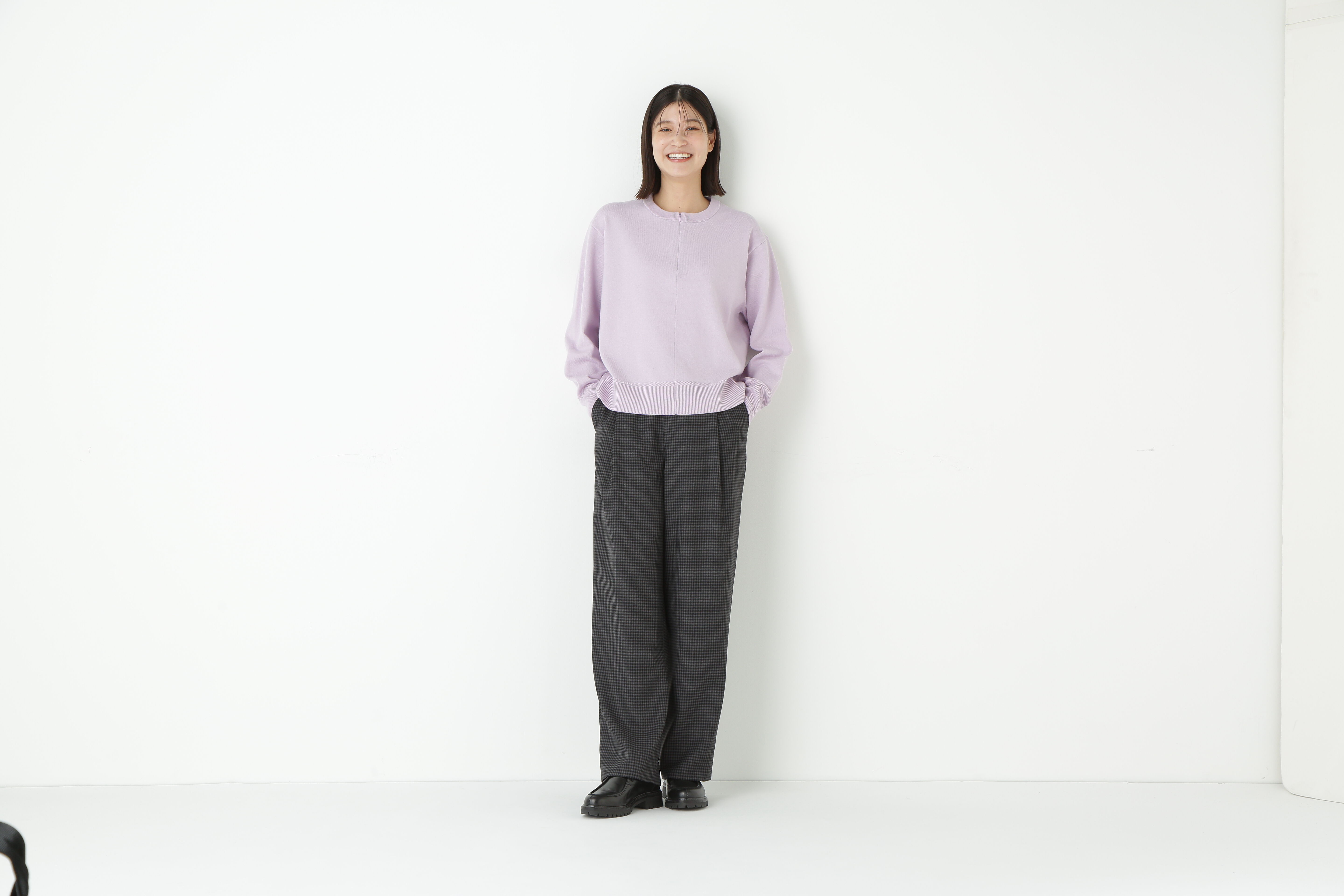  「◆先染めチェックタックセミワイドパンツ」|その他|