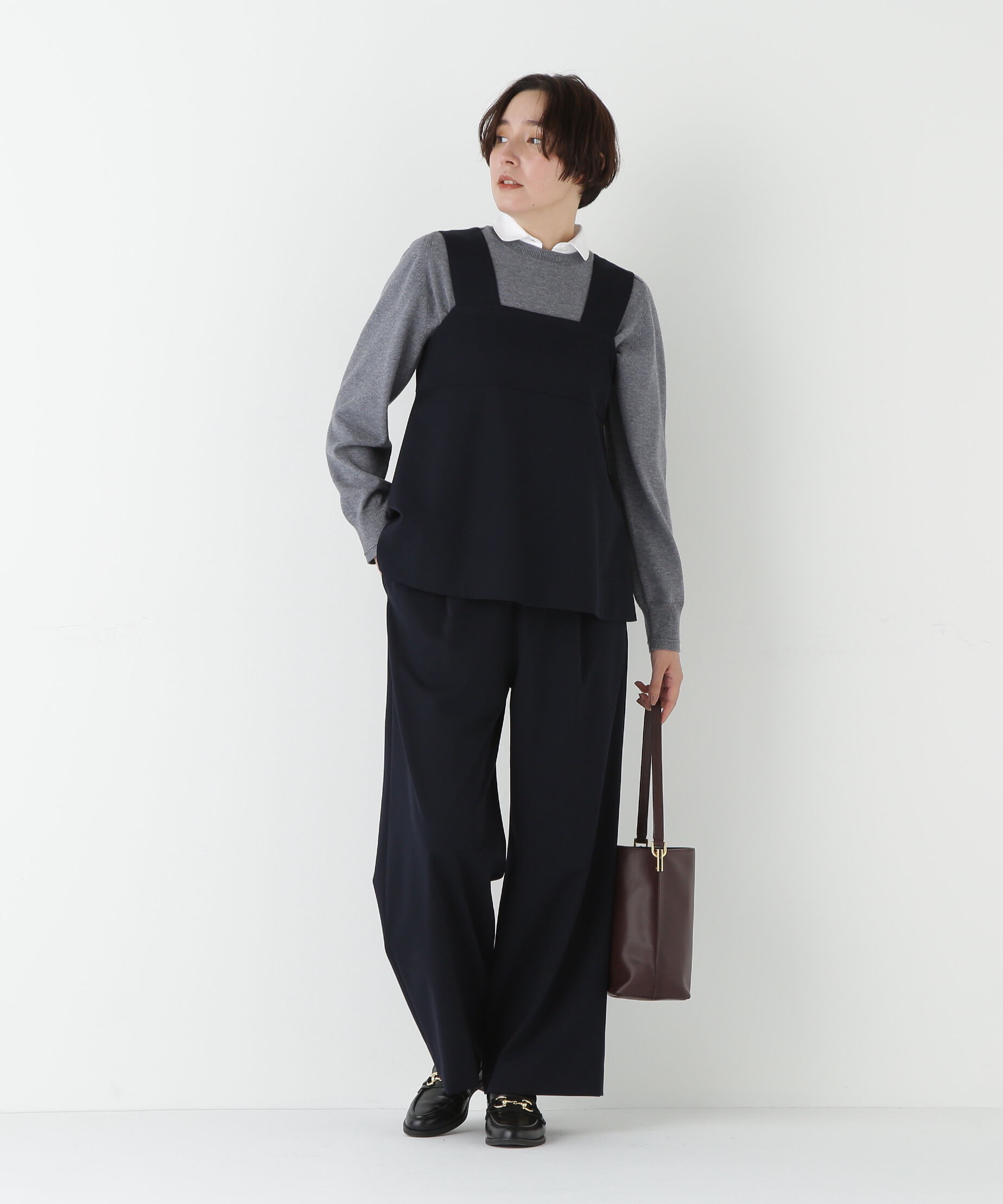  「◆ストレッチビスチェセットアップ」|ワンピース|ネイビー