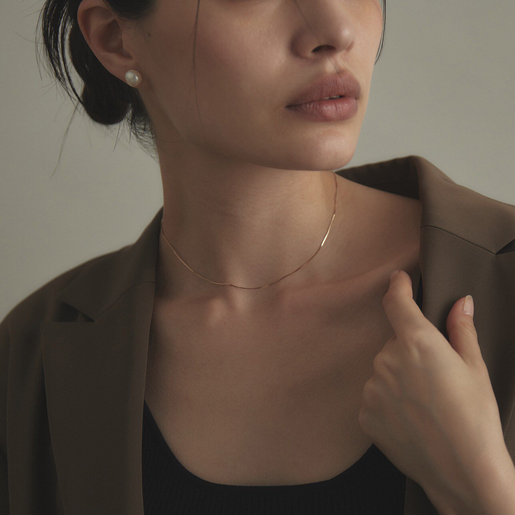 COCOSHNIK「K10コンパクトチェーン チョーカー」|ネックレス|