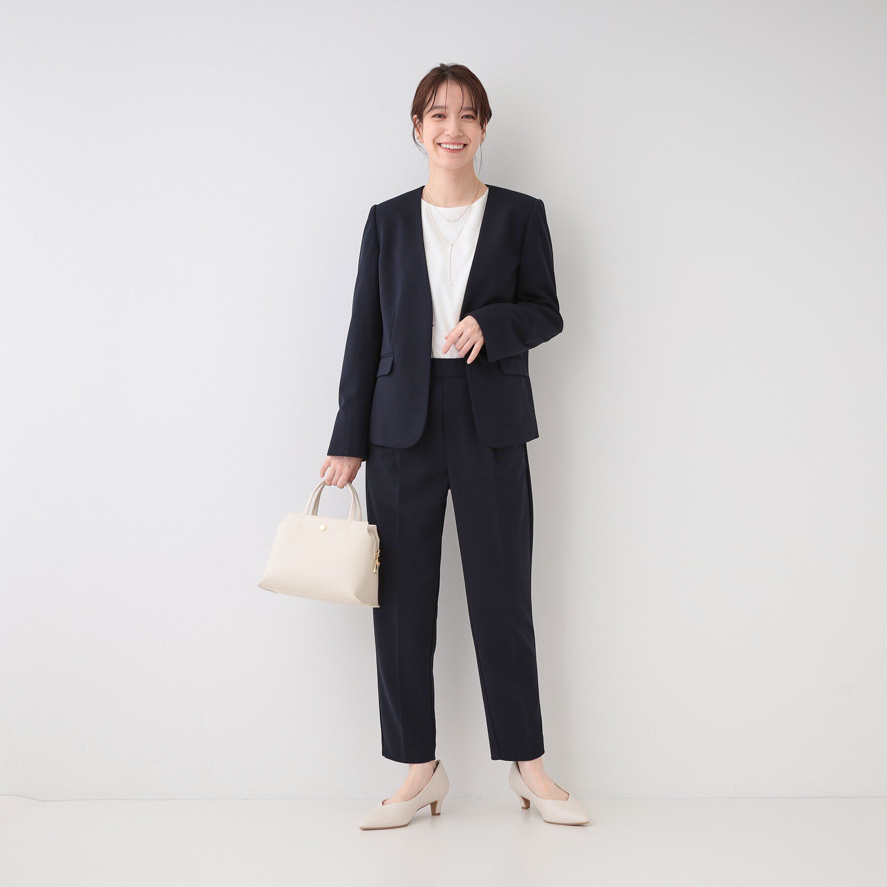 SHOO･LA･RUE「【洗える/S-3L/セットアップ可】セレモニーや通勤に カットジョーゼットテーパードパンツ」|その他|