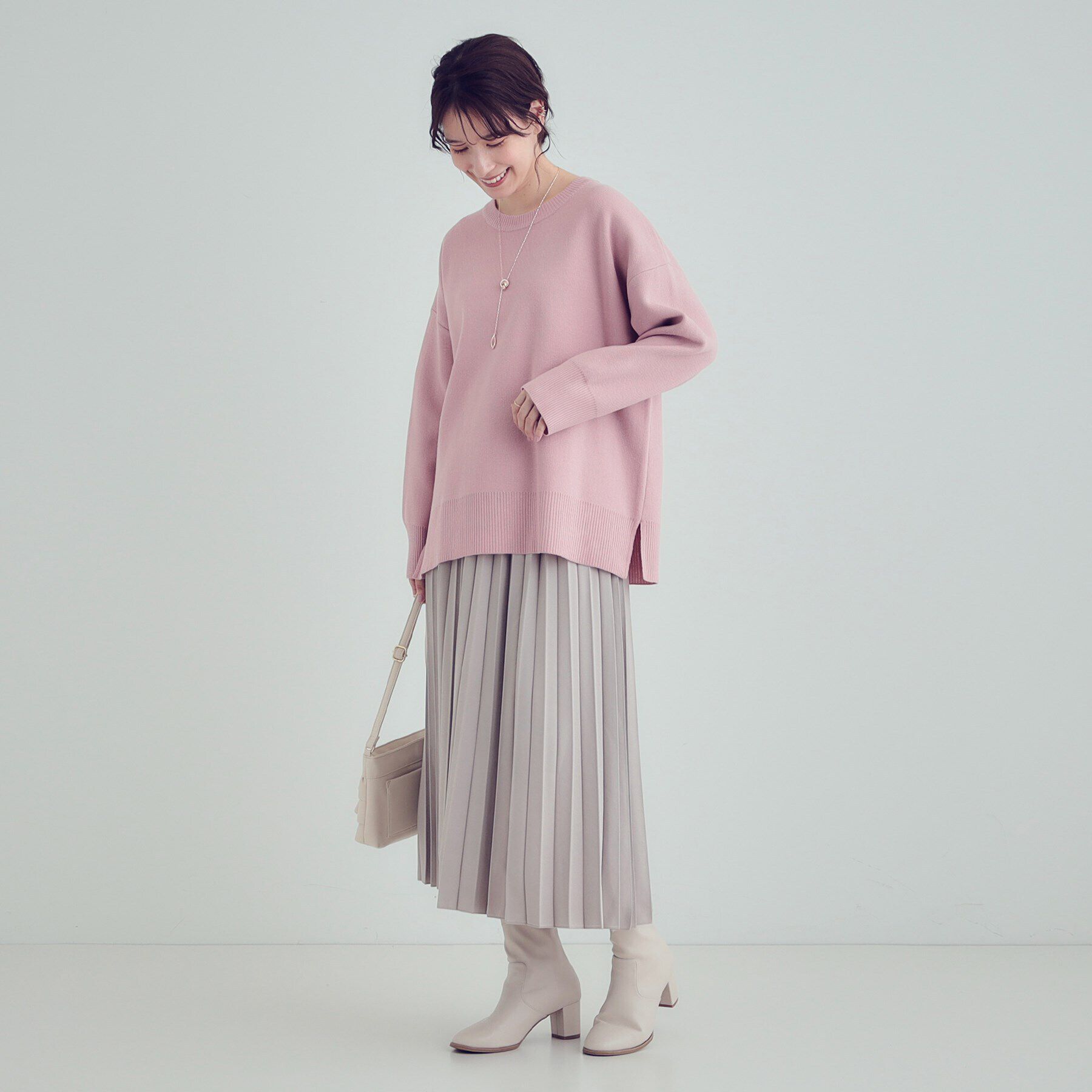 SHOO･LA･RUE「【S-LL/洗える】スウェットライク オーバーサイズニット」|ニット・セーター|