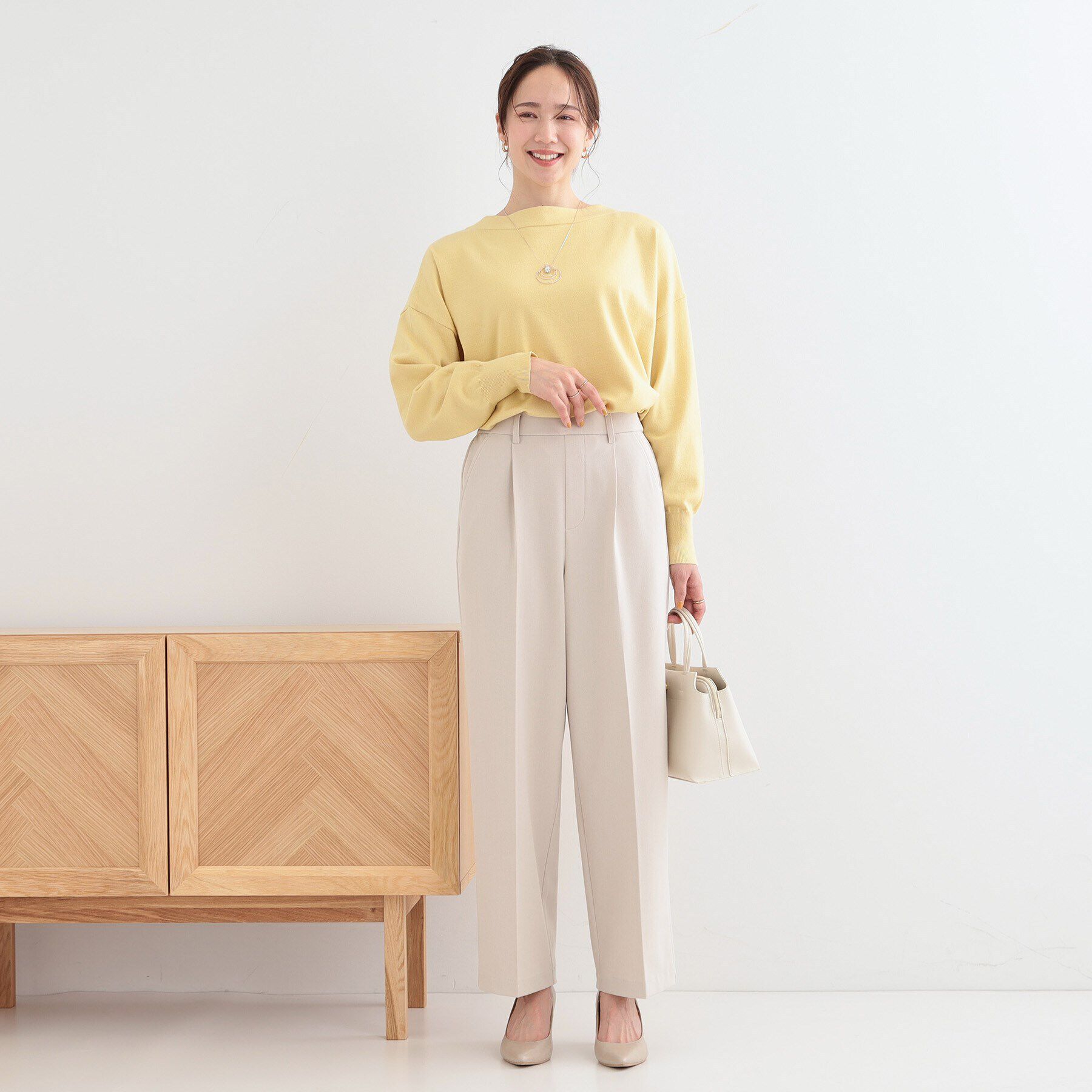 SHOO･LA･RUE「【洗える/S-LL】インせず着られる もちもちタッチ ボートネックニット」|ニット・セーター|