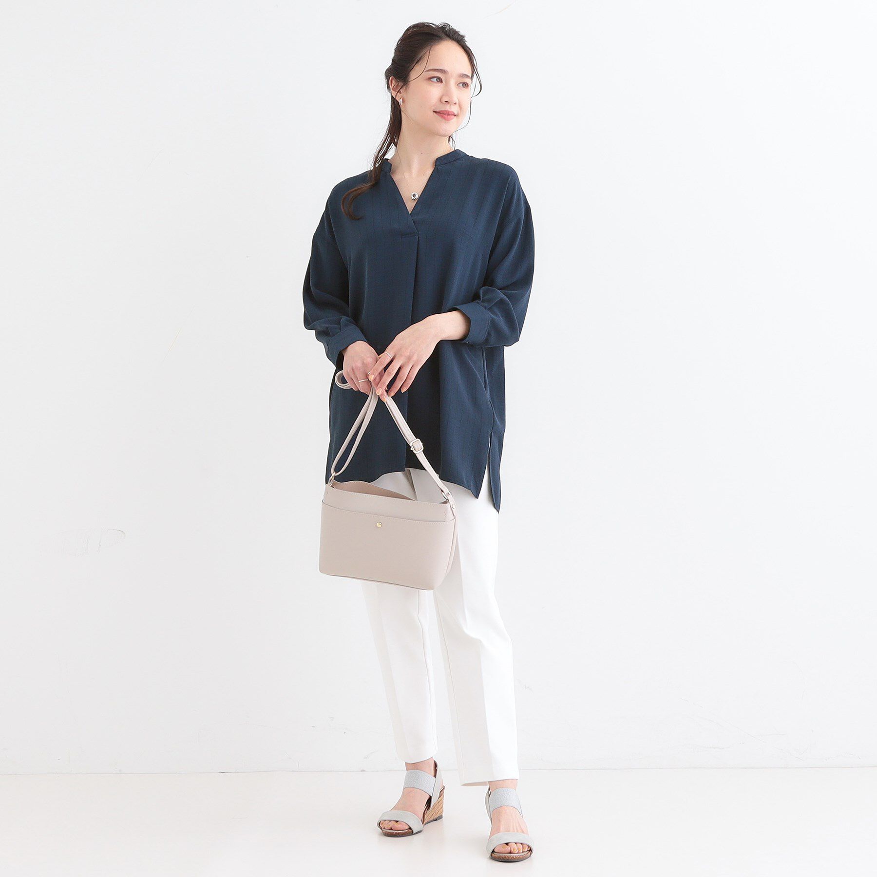 SHOO･LA･RUE「【洗える/S-LL】さらさらタッチが心地よい ゆったりチュニック」|チュニック|