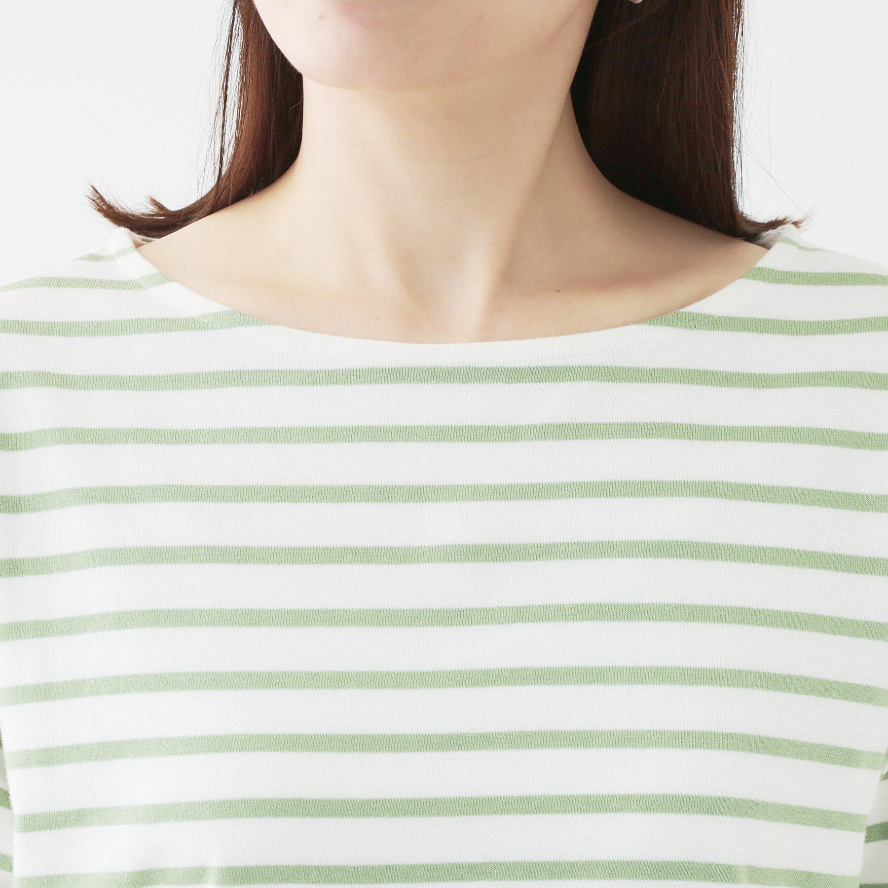 SHOO･LA･RUE「【洗える/S-LL/綿100％】5分袖ボートネックトップス」|Tシャツ・カットソー|