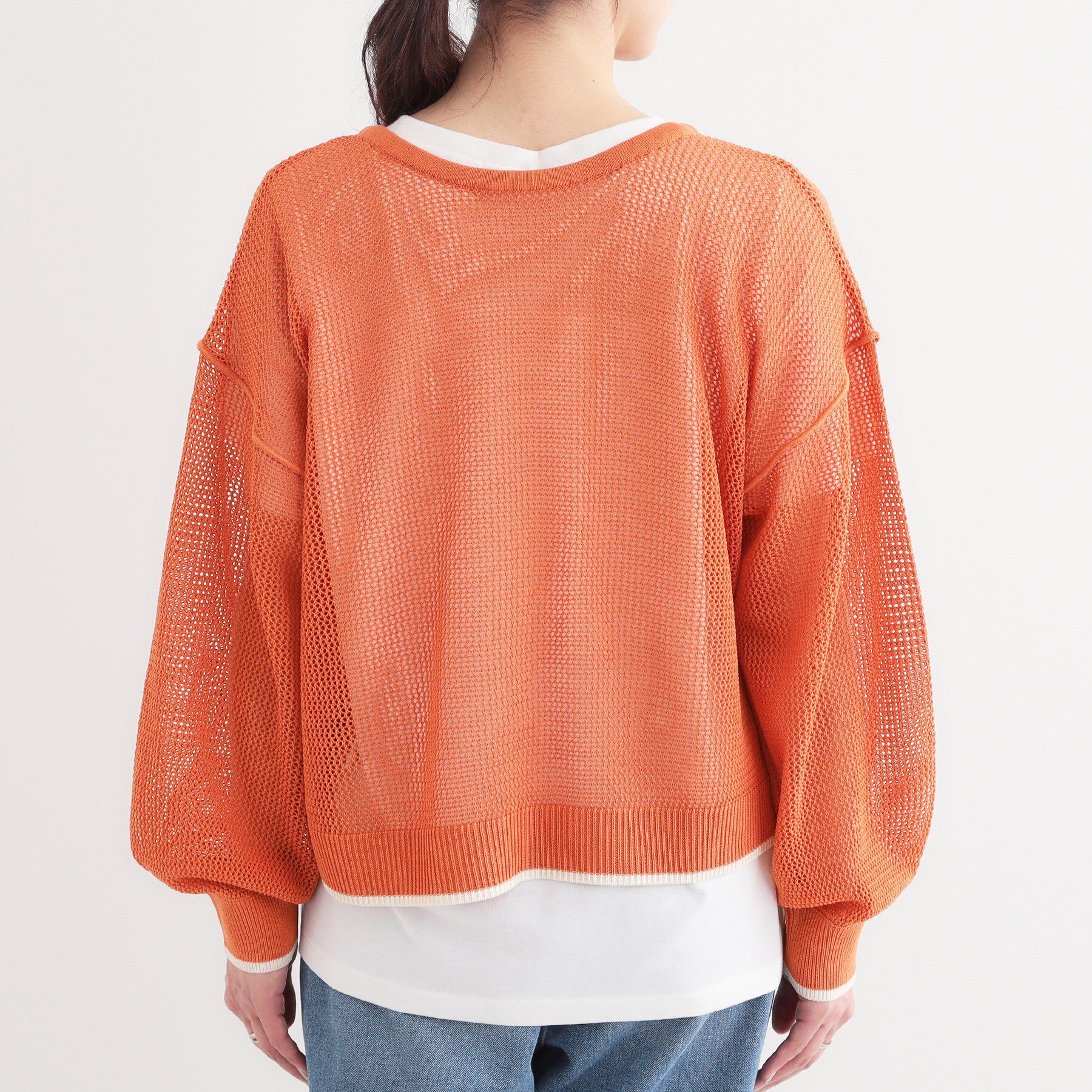 SHOO･LA･RUE「【S-LL/2点セット】前後2WAYで着られるメッシュニット＋ロゴTシャツ」|その他|