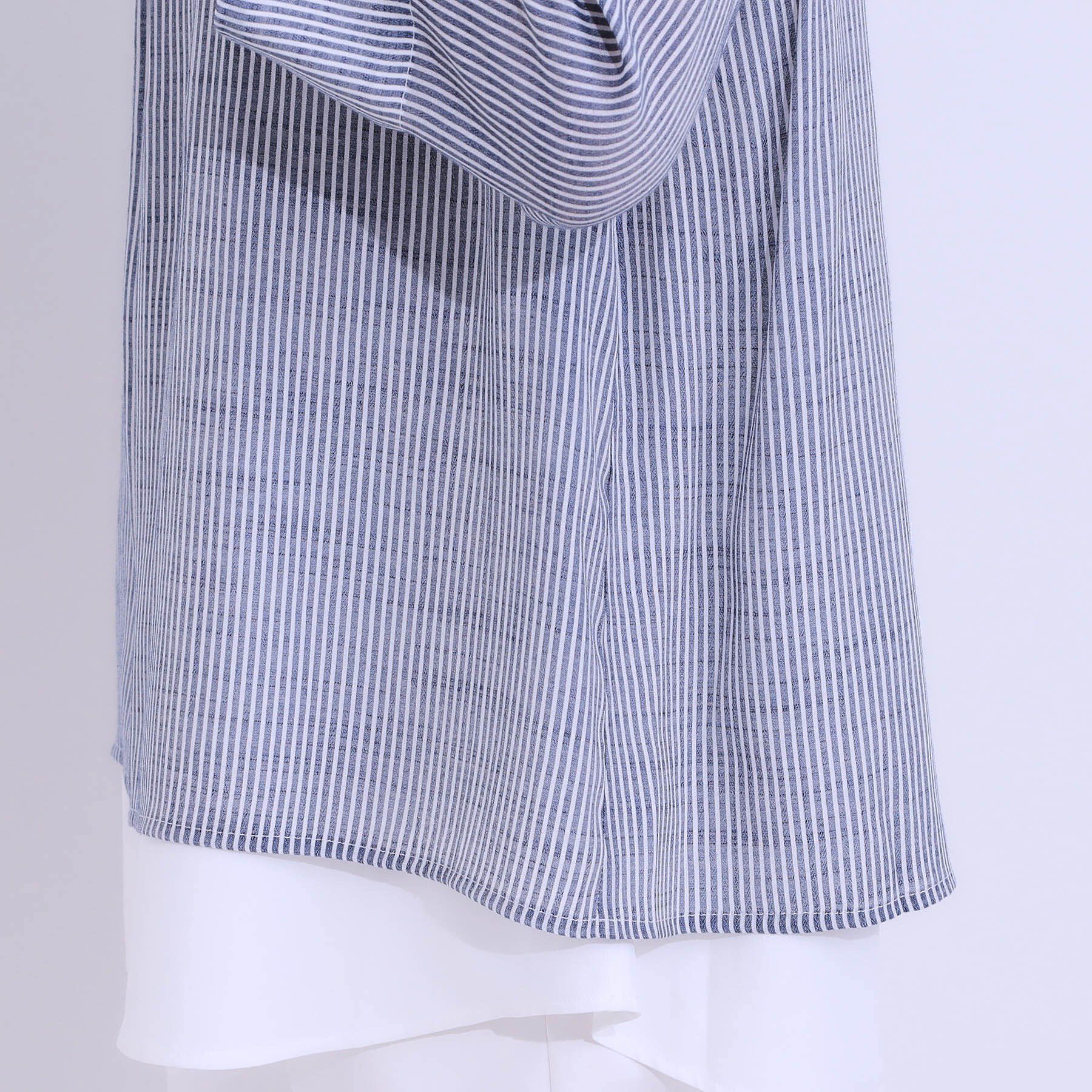 SHOO･LA･RUE「【洗える/S-LL】一枚でサマ見え お袖折り返し 裾レイヤードトップス」|Tシャツ・カットソー|