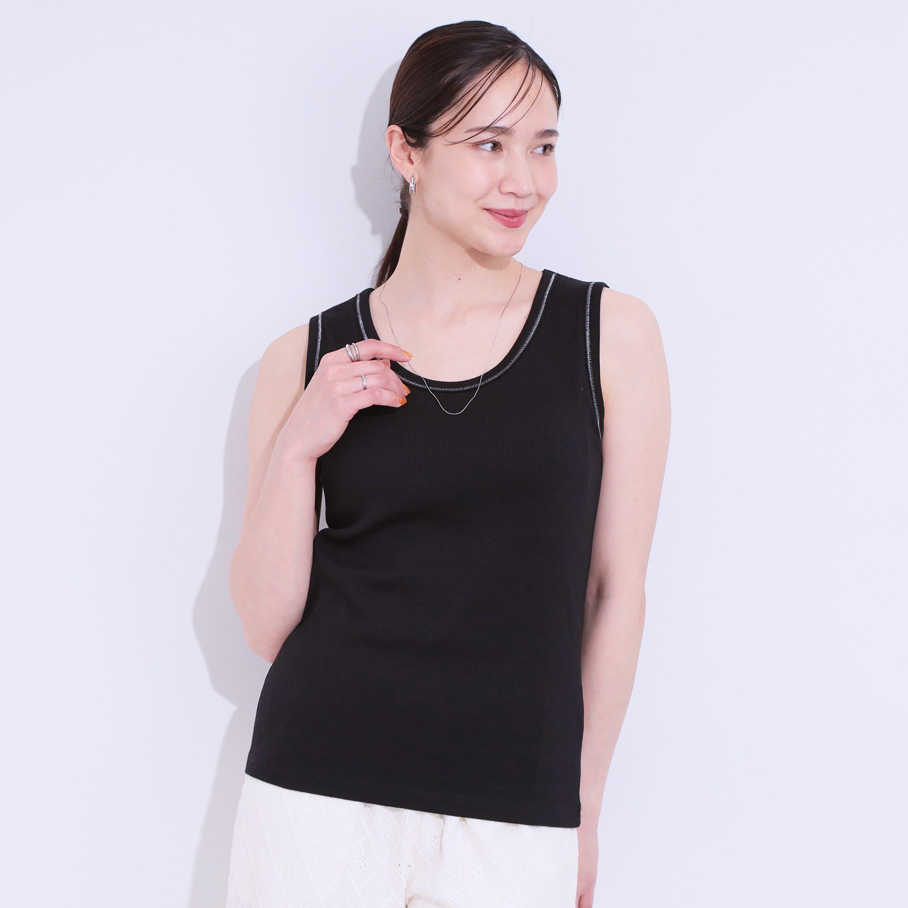 SHOO･LA･RUE「カップ付きテレコタンクトップ」|キャミソール|