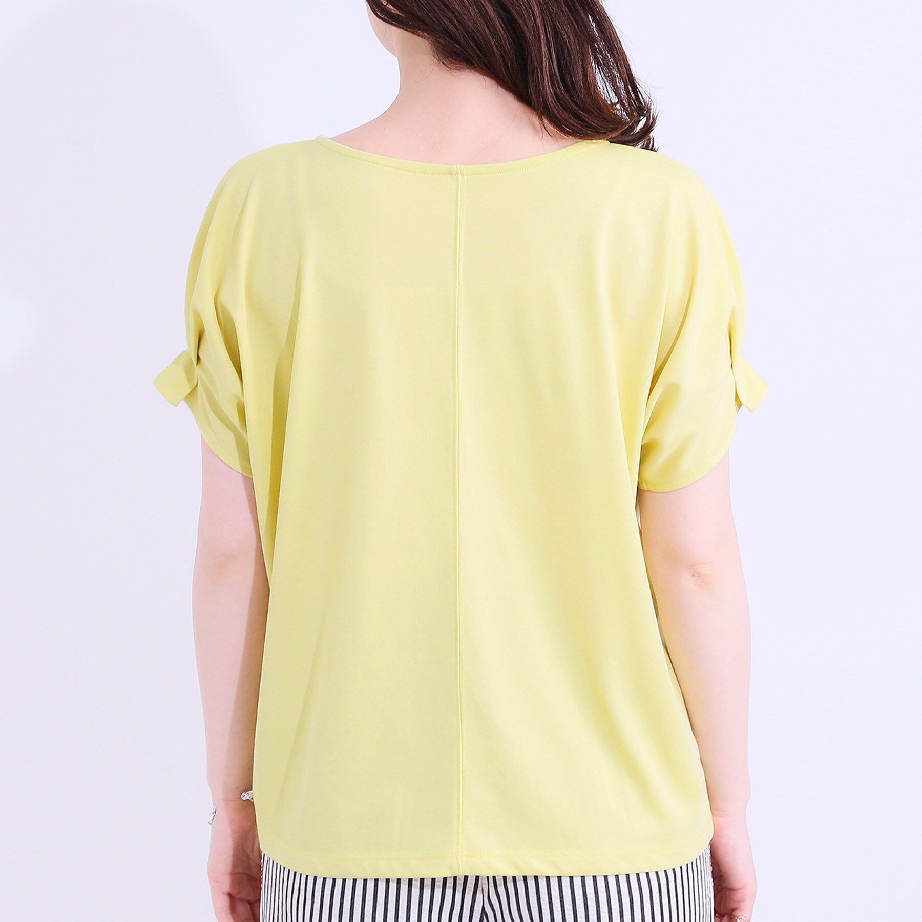 SHOO･LA･RUE「【S-LL/UV/プチプラ】お袖タックで好印象 デザインTシャツ」|Tシャツ・カットソー|