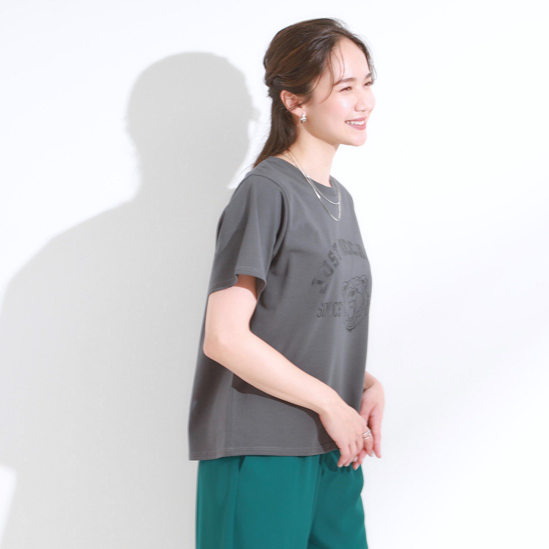 SHOO･LA･RUE「【S-LL/ひんやり/汗ジミ軽減/UVカット】グラフィックアソートTシャツ」|Tシャツ・カットソー|