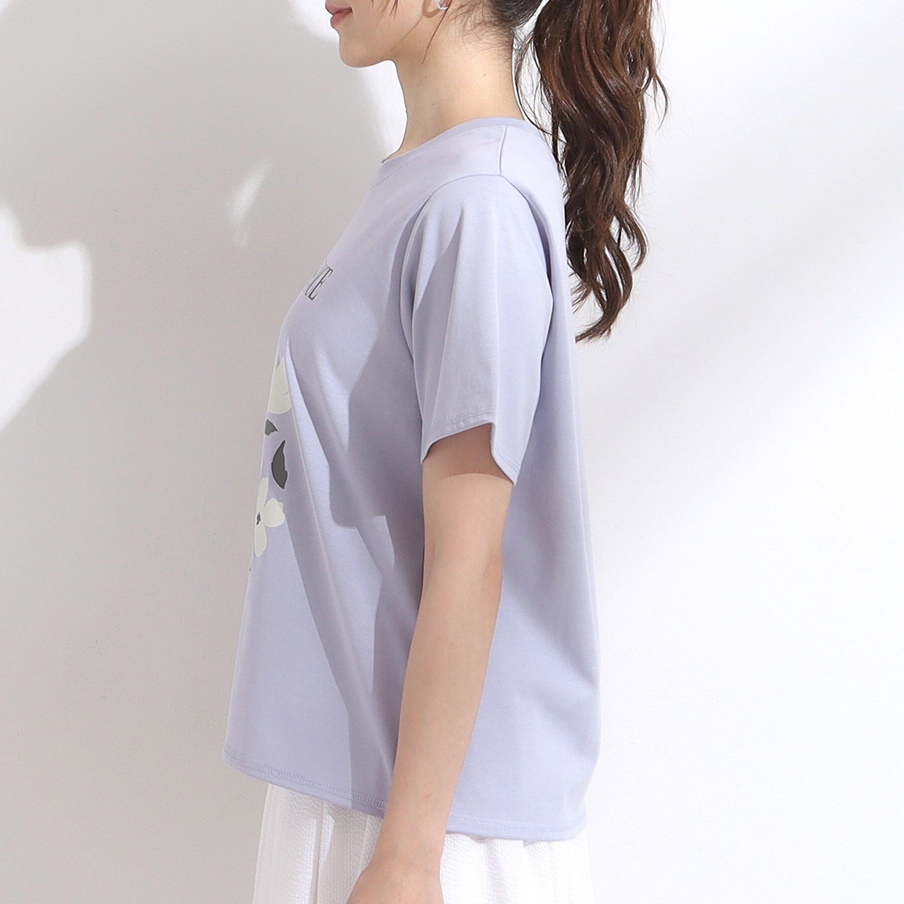 SHOO･LA･RUE「【S-LL/ひんやり/汗ジミ軽減/UVカット】グラフィックアソートTシャツ」|Tシャツ・カットソー|