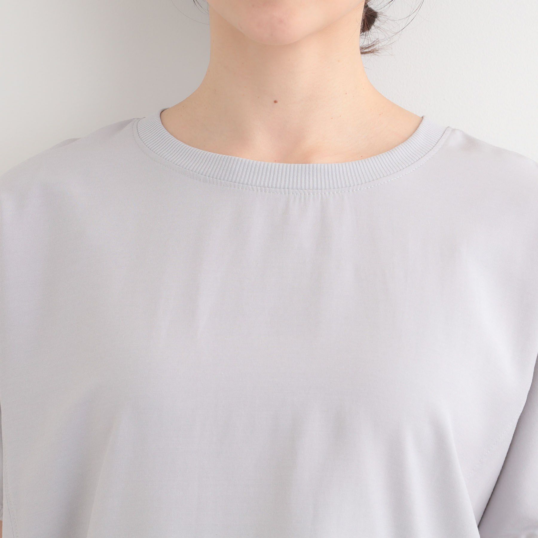 SHOO･LA･RUE「【ひんやり/洗濯後しわになりにくい】リブ切り替えドルマンブラウス」|シャツ・ブラウス|