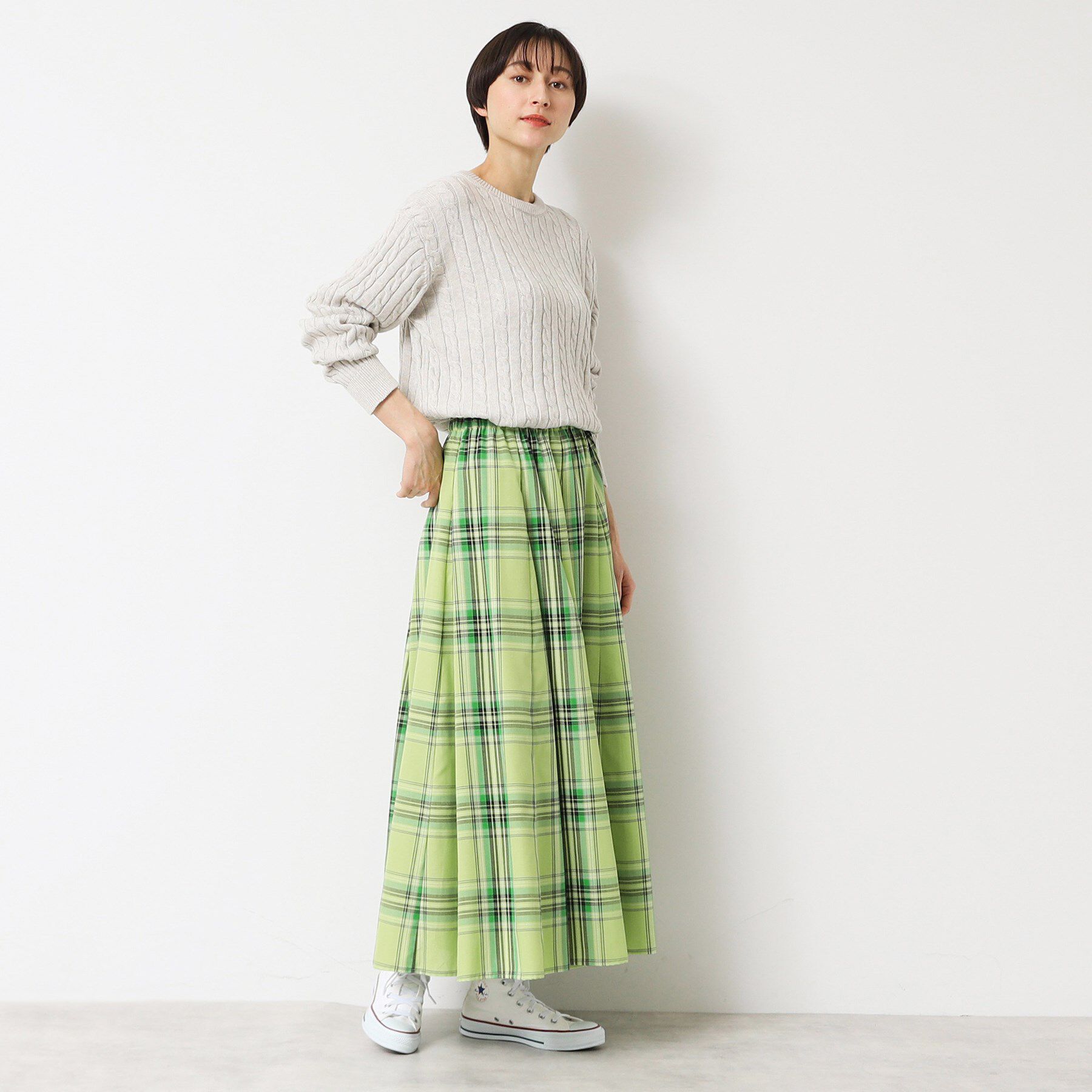 Dessin「【ウエストゴム・洗える】映えチェック柄スカート（XS～L）」|スカート|