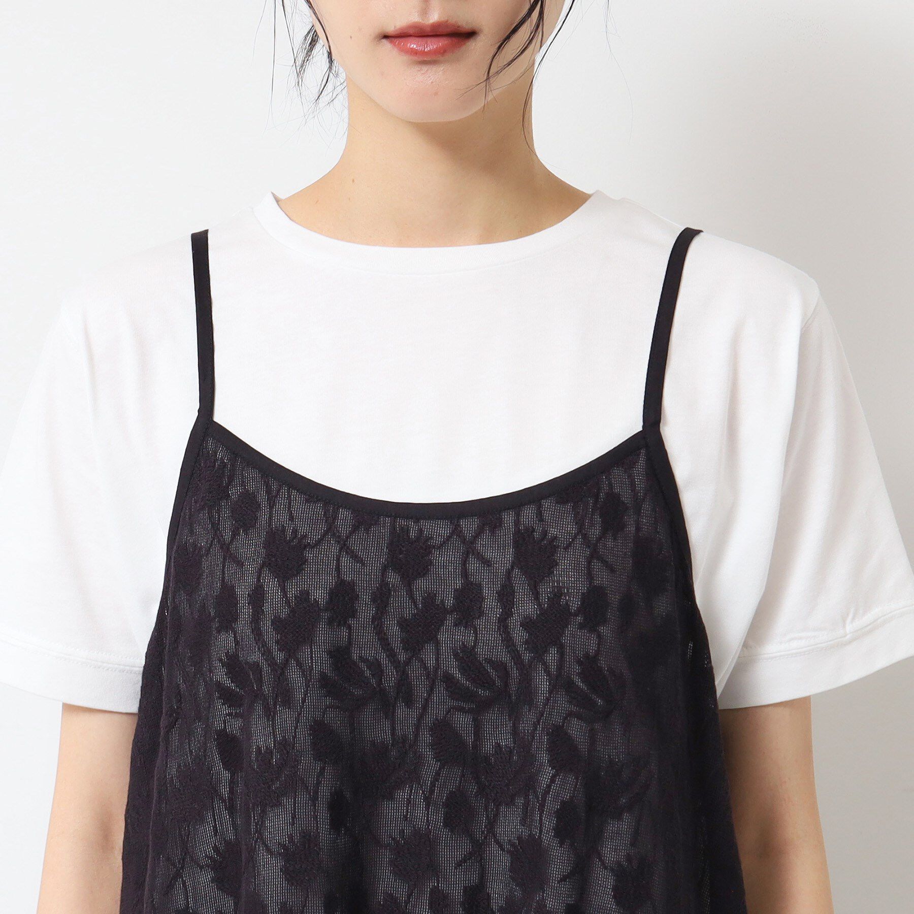 Dessin「【洗える】刺繍柄インドレースキャミワンピース」|ワンピース|