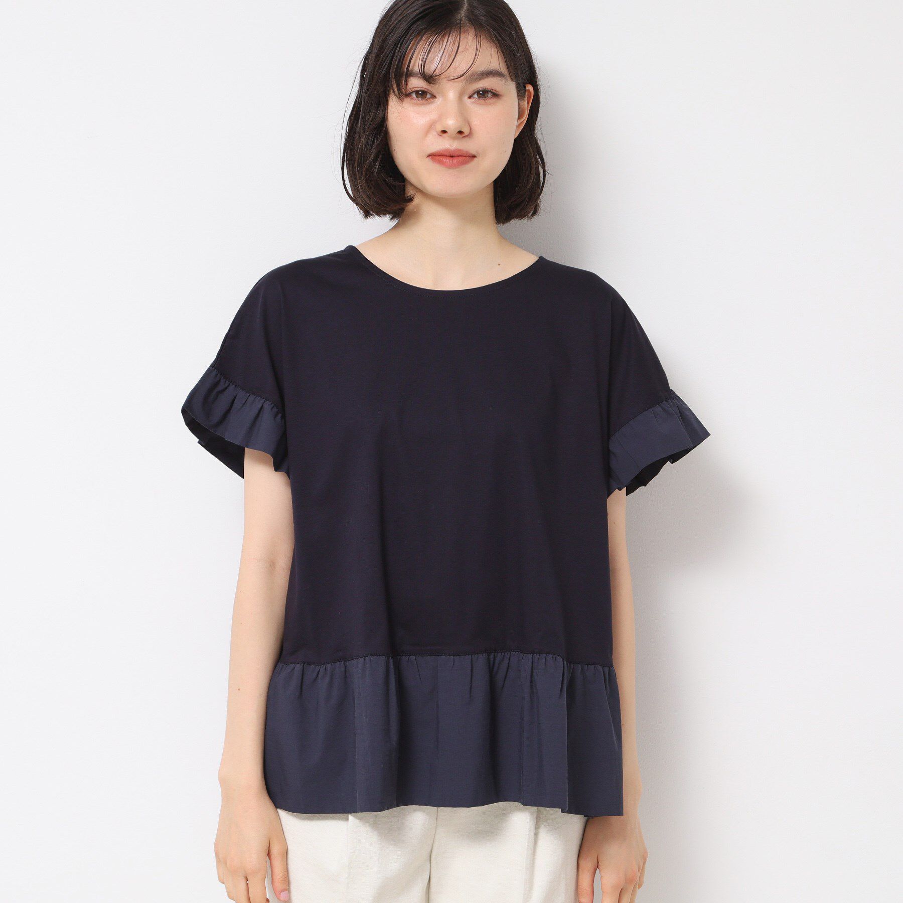 Dessin「◆【洗える】ラッフルドッキングカットソー」|Tシャツ・カットソー|