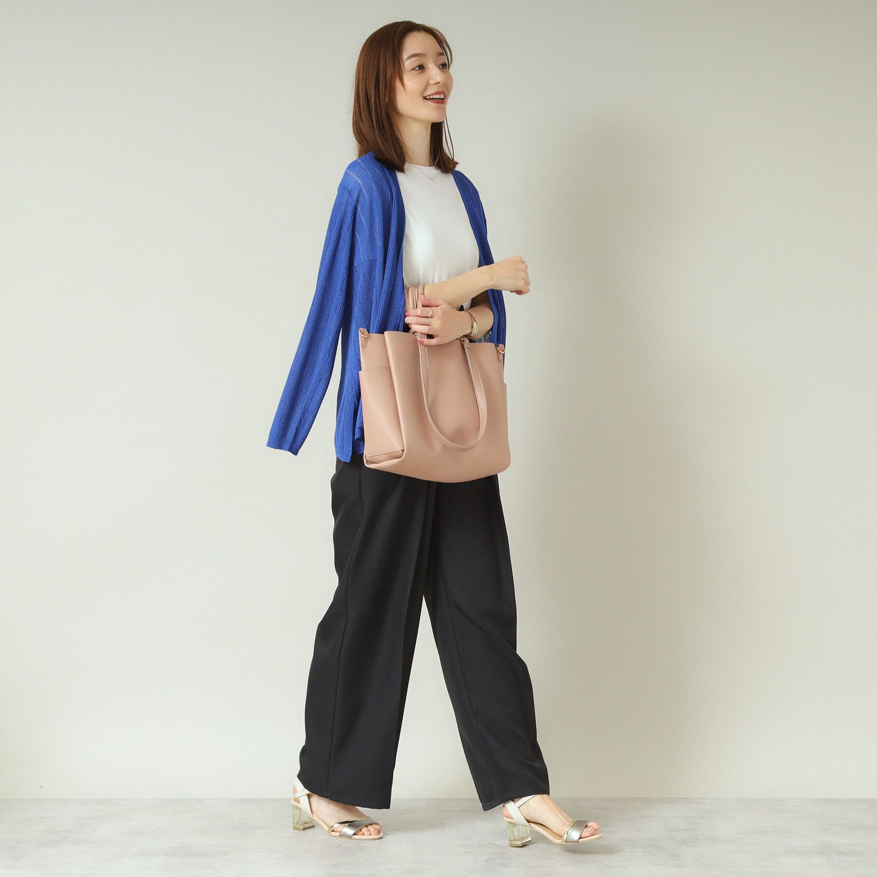 ITS&rsquo;DEMO「【手洗い可】透かし編み着流しカーデ」|カーディガン|