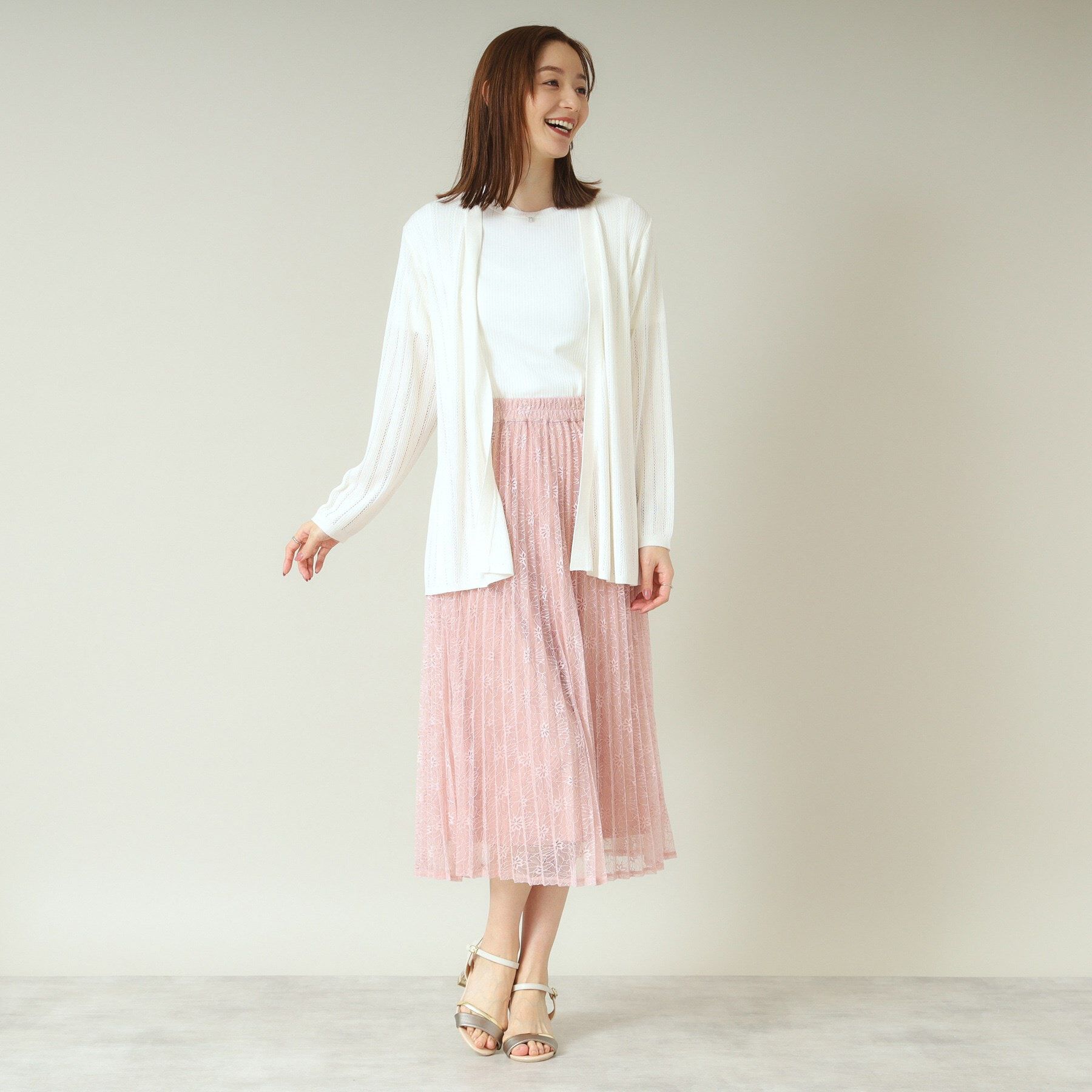 ITS&rsquo;DEMO「【手洗い可】透かし編み着流しカーデ」|カーディガン|