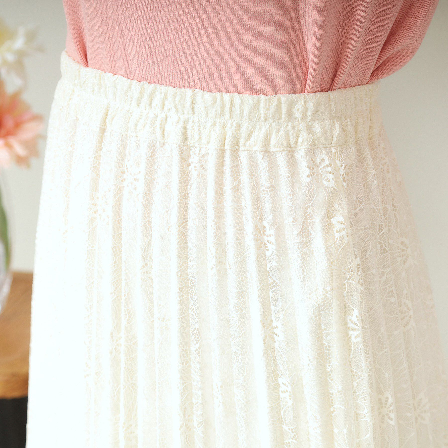 ITS&rsquo;DEMO「【ウエストゴム／手洗い可】レースプリーツスカート」|スカート|