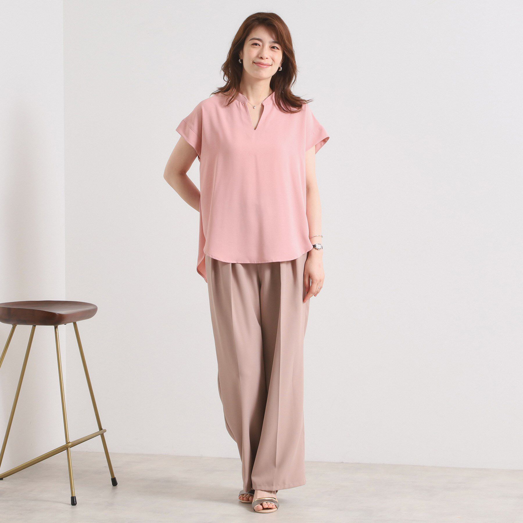 ITS&rsquo;DEMO「【接触冷感／手洗い可】バックギャザーブラウス」|シャツ・ブラウス|