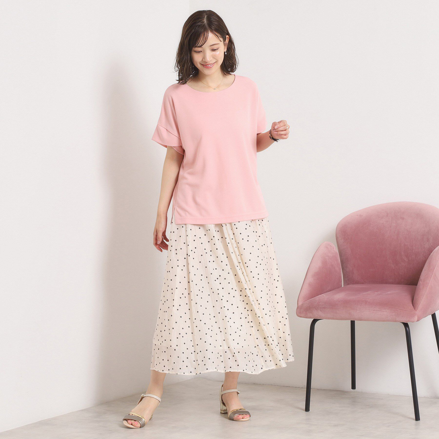 ITS&rsquo;DEMO「【接触冷感／吸水速乾／洗濯機OK】サカリバ袖タックプルオーバー」|Tシャツ・カットソー|