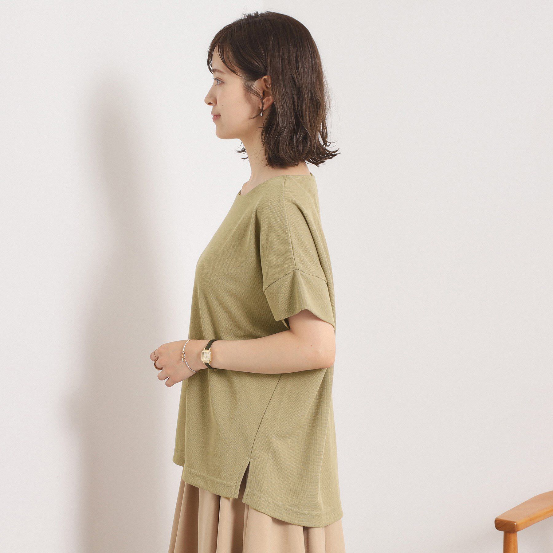 ITS&rsquo;DEMO「【接触冷感／吸水速乾／洗濯機OK】サカリバ袖タックプルオーバー」|Tシャツ・カットソー|