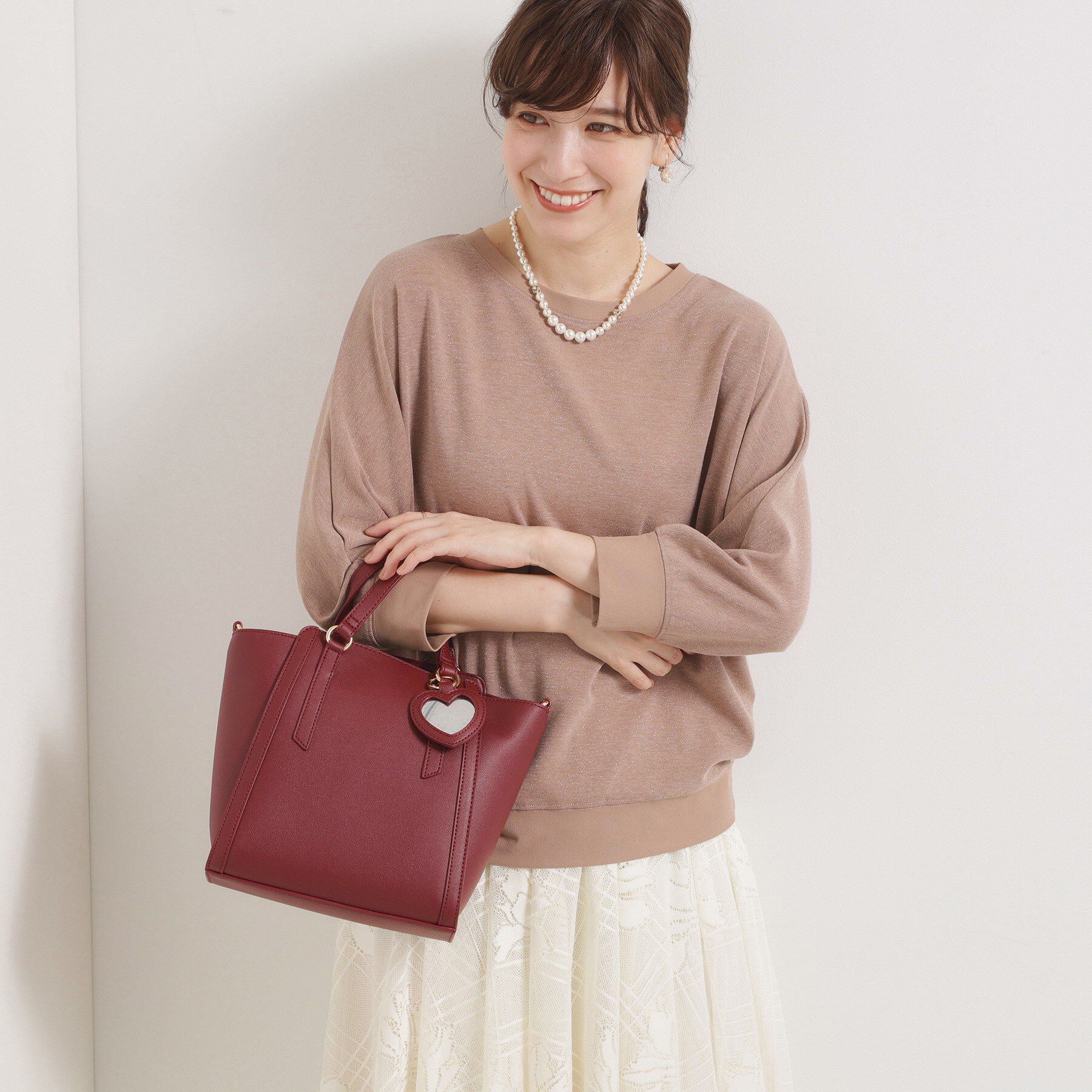 ITS&rsquo;DEMO「ミラーチャーム付き2WAYトート」|ハンドバッグ|