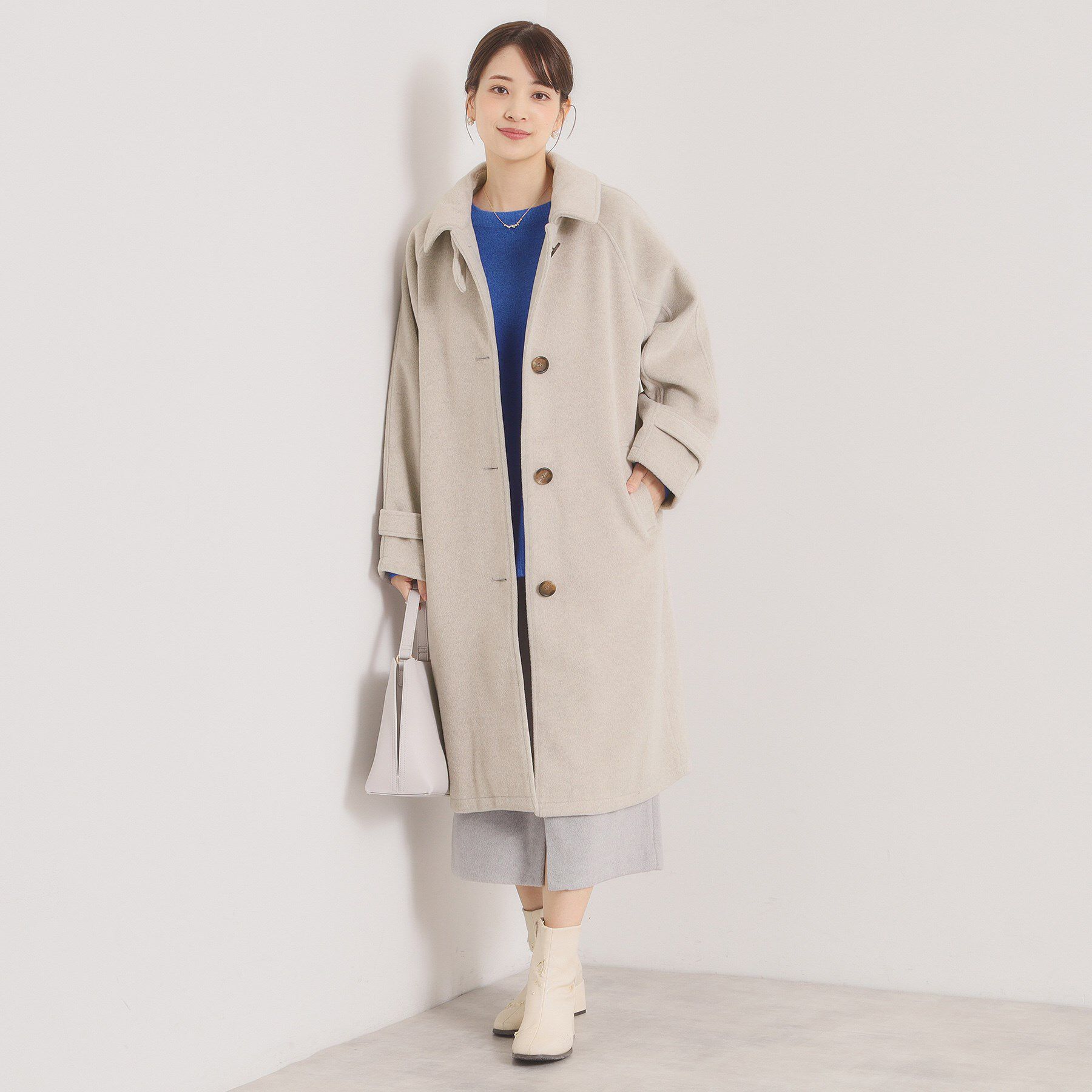 ITS&rsquo;DEMO「モッサ風ロングコート」|ステンカラーコート|