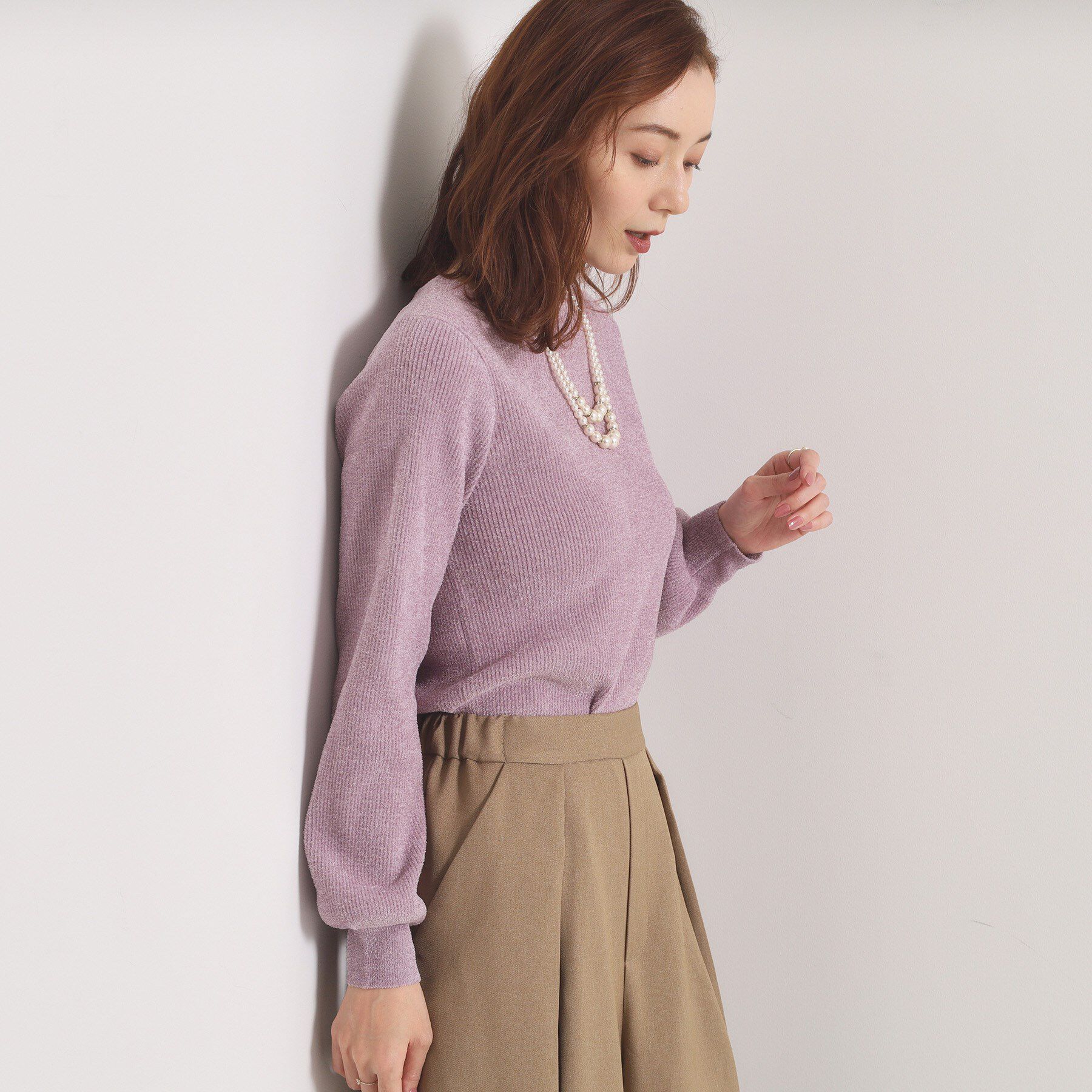 ITS&rsquo;DEMO「【毛玉防止／洗濯機OK】ボートネックモールニット」|ニット・セーター|