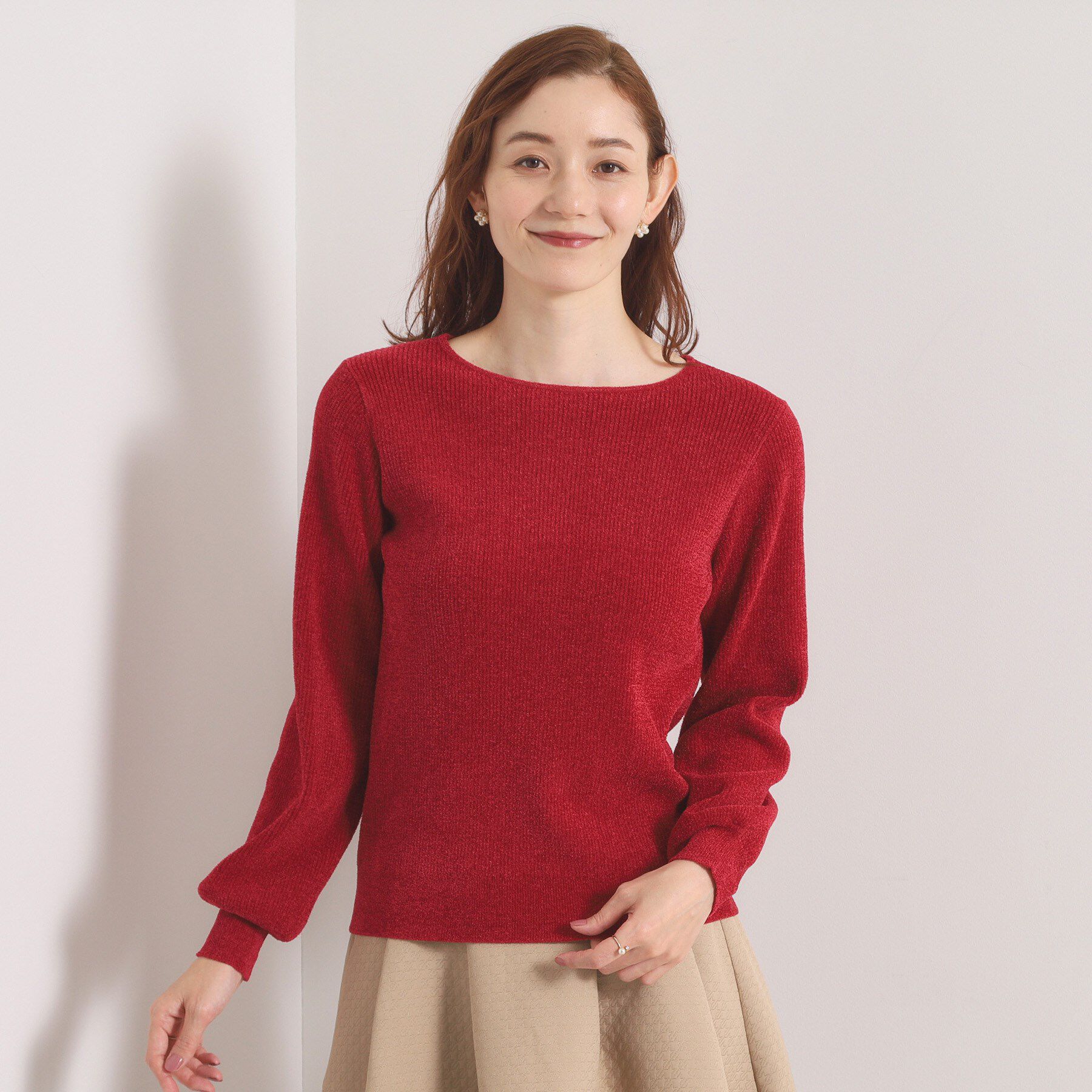 ITS&rsquo;DEMO「【毛玉防止／洗濯機OK】ボートネックモールニット」|ニット・セーター|