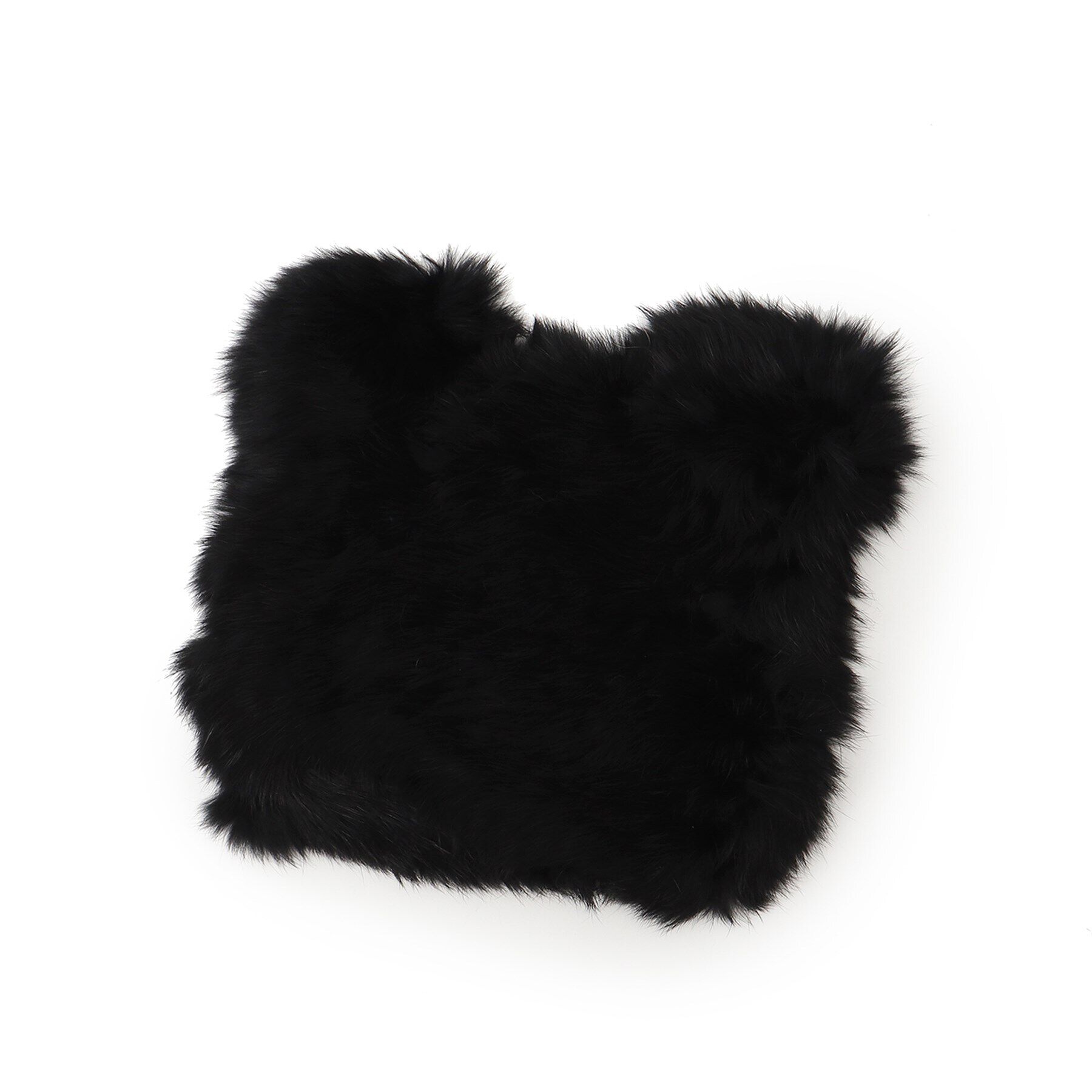 Grandedge「ロングファーくまみみニット帽」|ニット帽|ブラック(019)