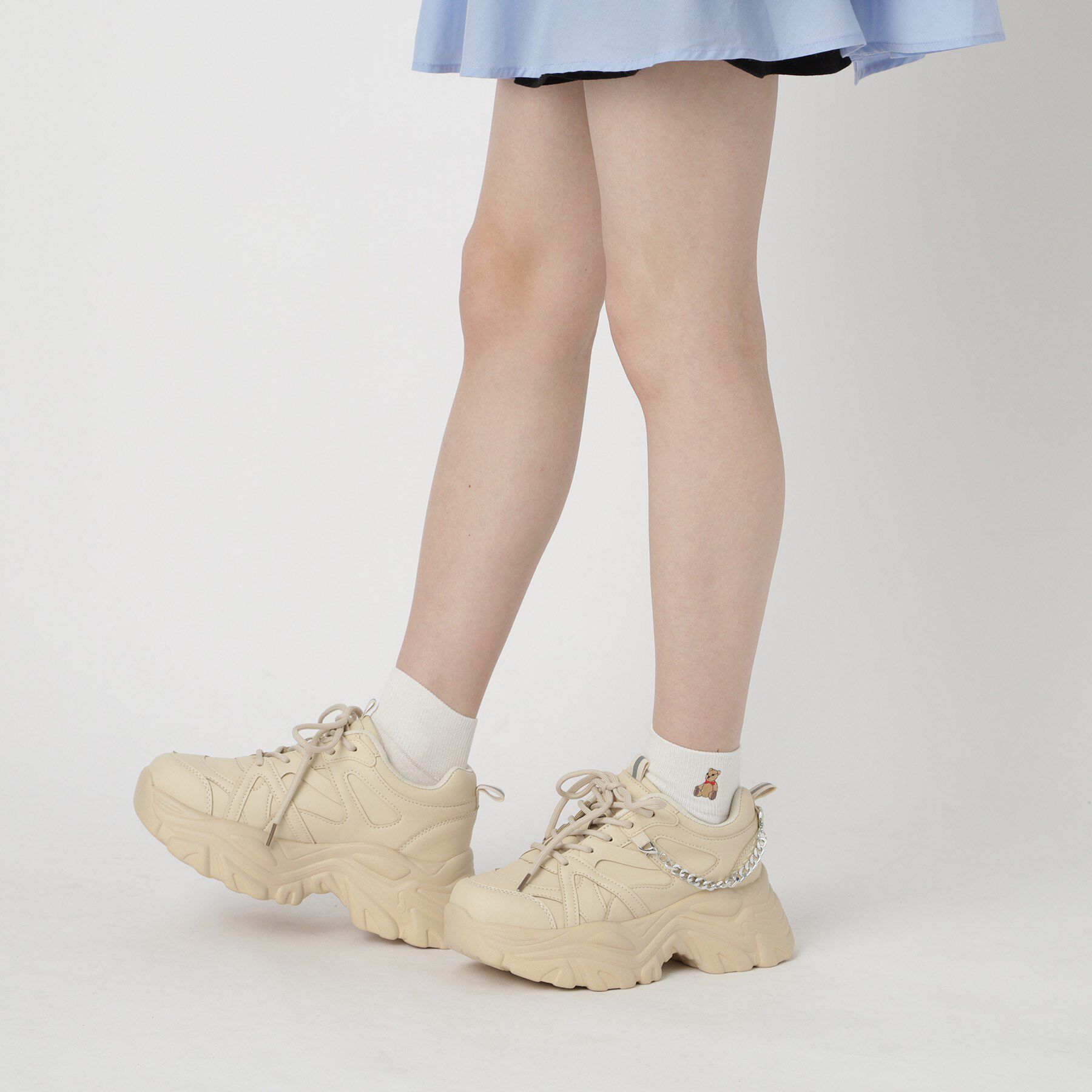 csT&P「【2WAYチェーン付き】軽量ボリュームソール厚底スニーカー」|スニーカー|