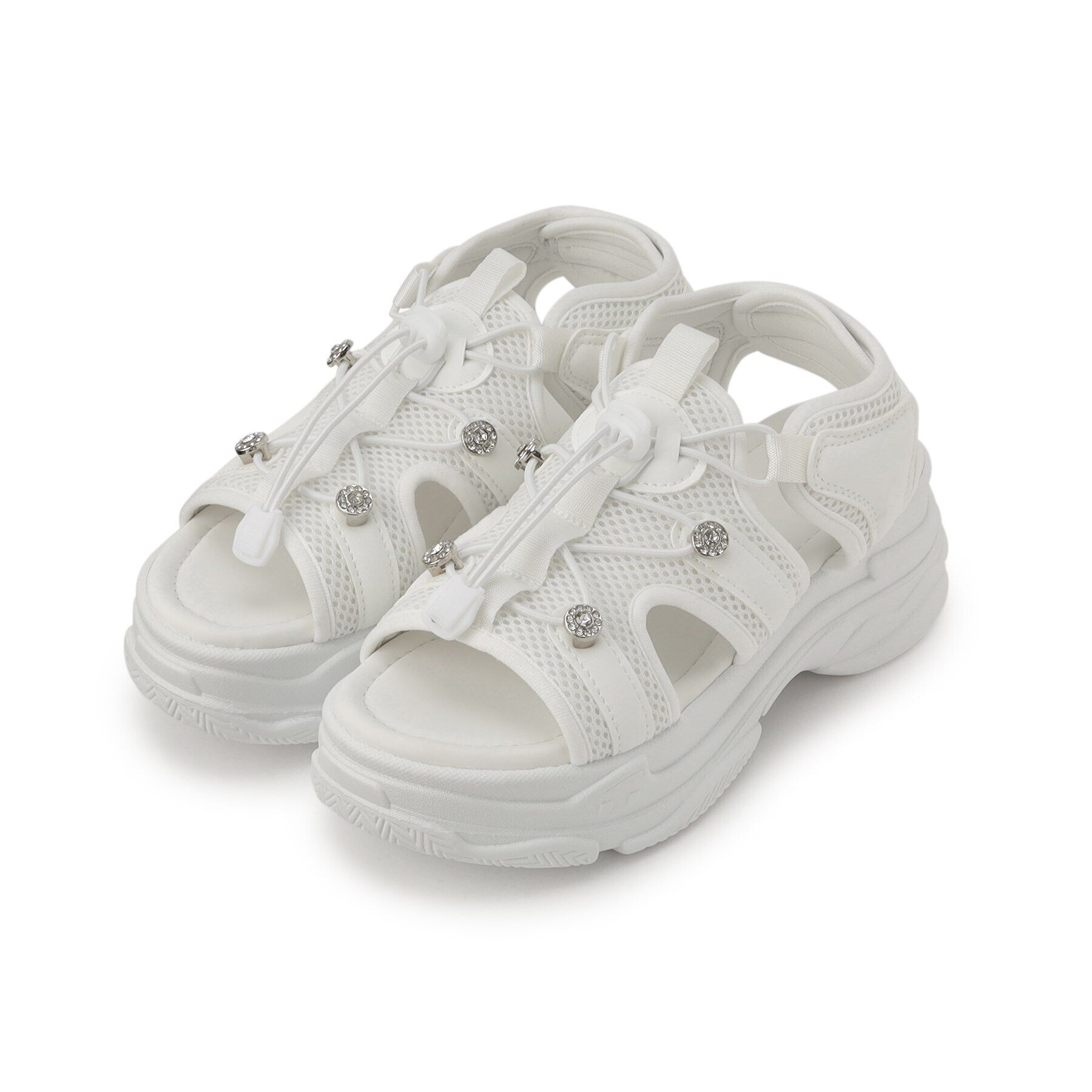 csT&P「軽量 厚底ビジュースポサン」|サンダル|ﾎﾜｲﾄ(001)