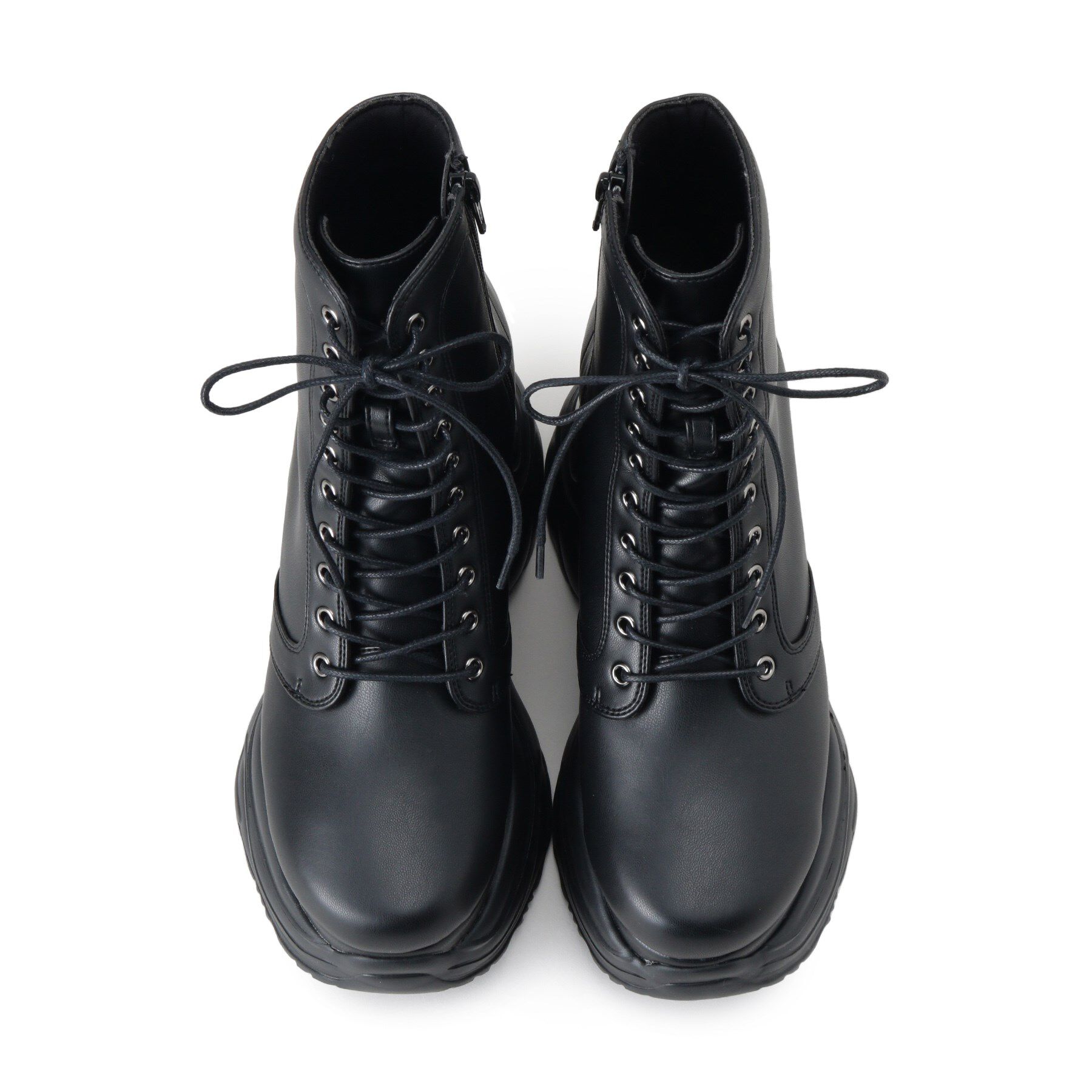 ESPERANZA「厚底スニーカーショートブーツ【レースアップ・足首にフィットして細見え】歩きやすいブーツスニーカー」|ショートブーツ|