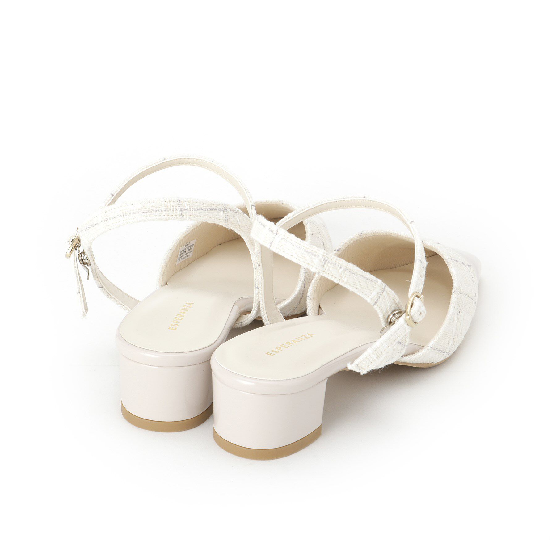 ESPERANZA「エナメル&times;ツイードストラップパンプス」|サンダル|