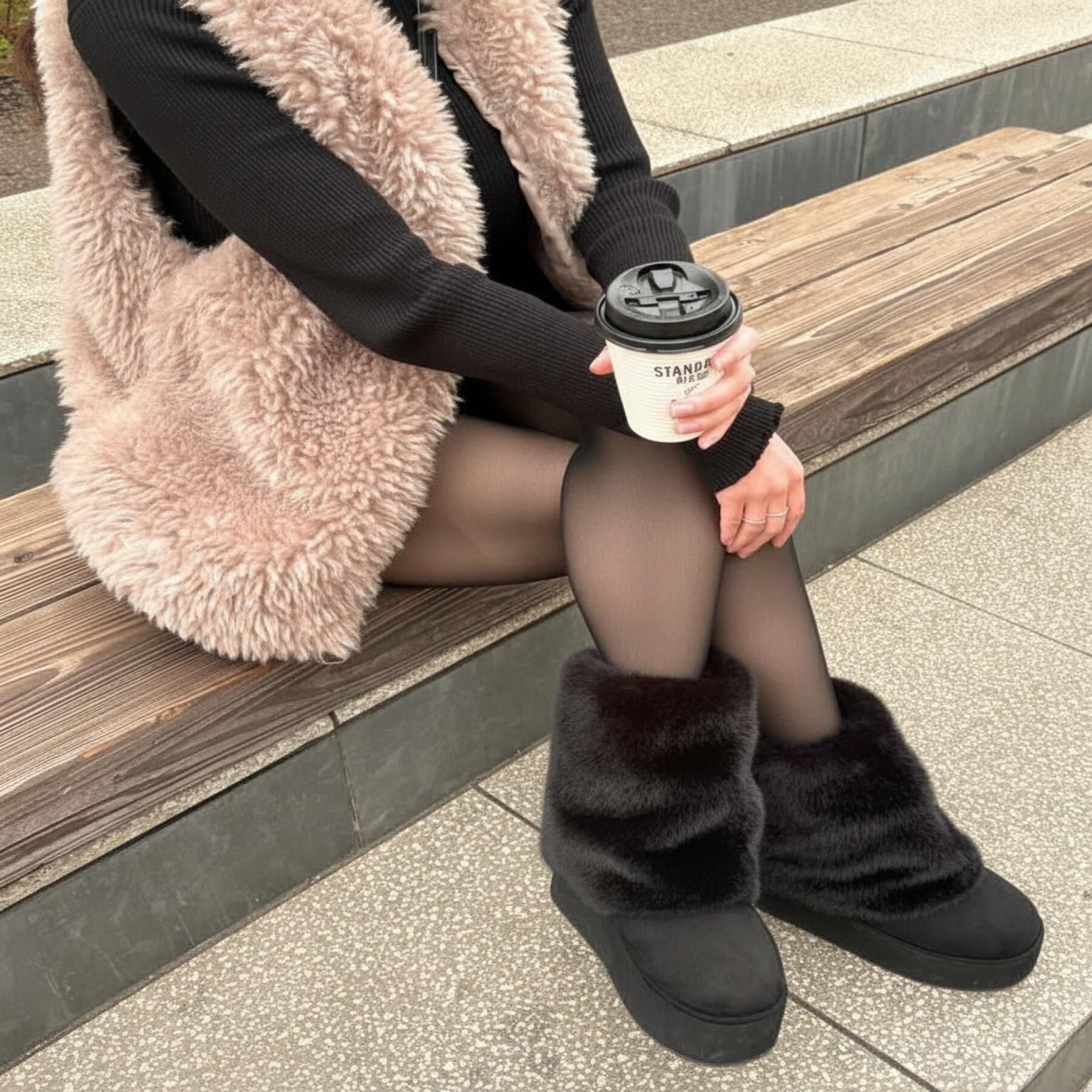 ESPERANZA「【EC先行販売】フェイクファー付き2WAYムートン調ブーツ」|ショートブーツ|