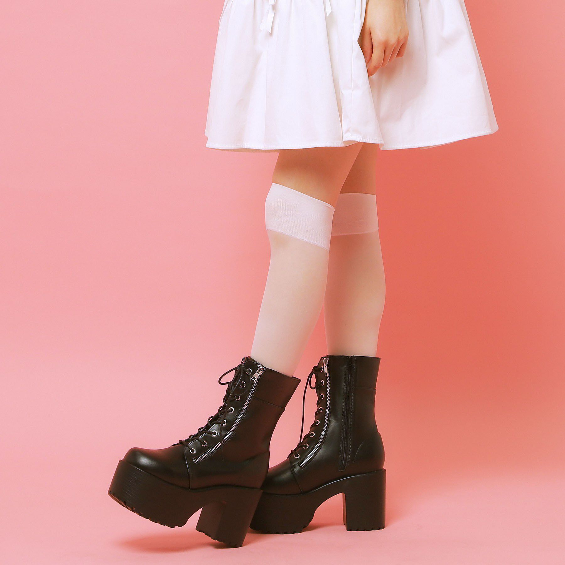 csT&P「厚底サイドジップミドル丈ブーツ」|ショートブーツ|