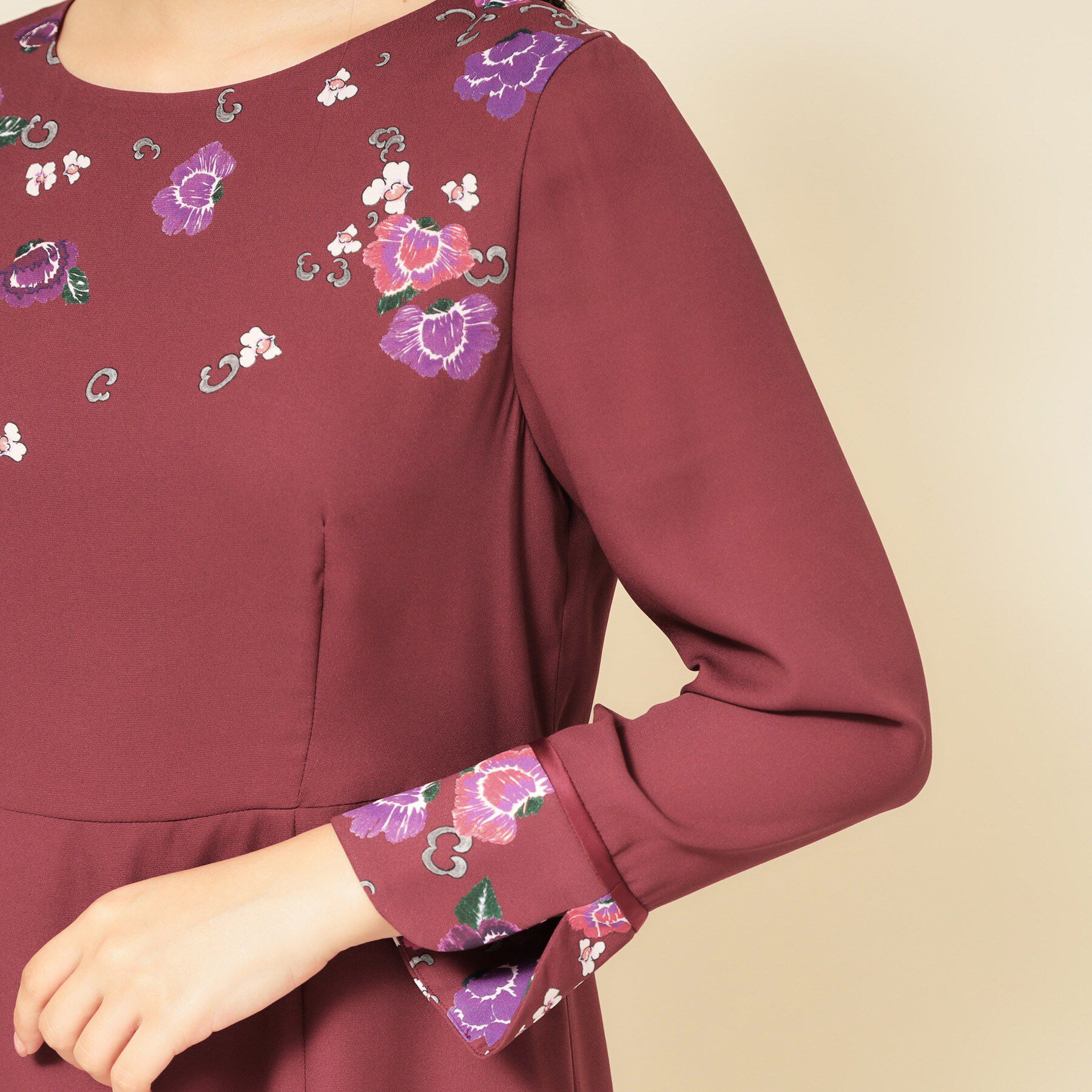 SunaUna「【co creation and yours／SS～L】花柄パネルワンピース」|ワンピース|